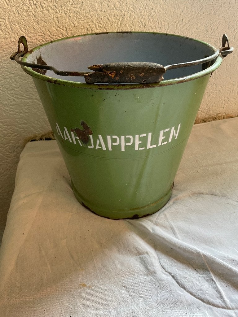 Reseda groene emaille aardappelemmer, Antiek en Kunst, Antiek | Emaille, Ophalen