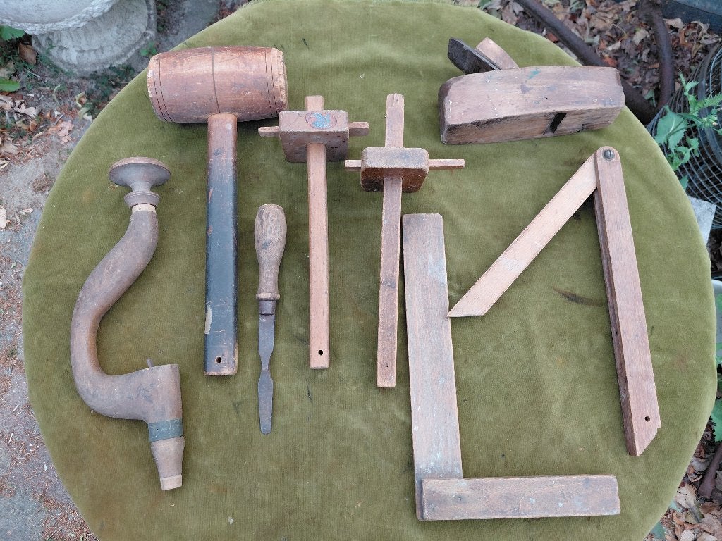 Antiek houten timmergereedschap, 8 stuks., Verzenden