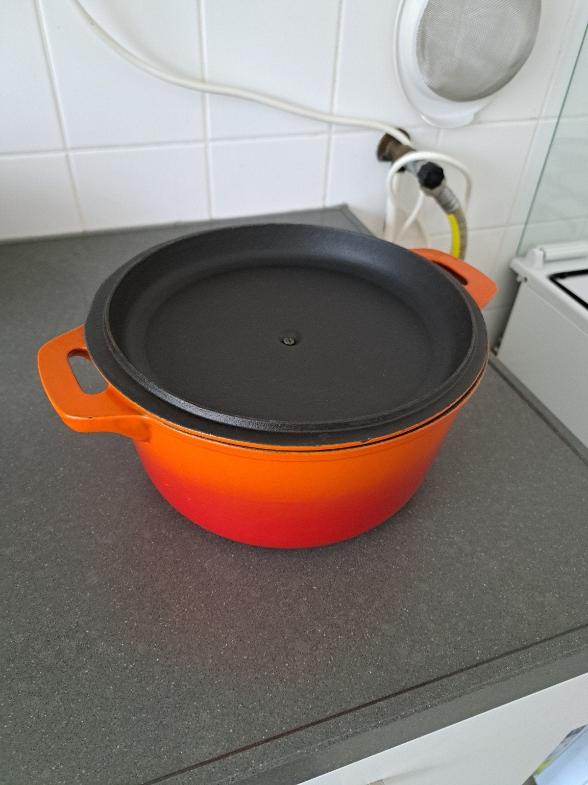 te koop  mooie  pan  van  git  eiser, Huis en Inrichting, Keuken | Potten en Pannen, Ophalen of Verzenden, Koekenpan of Braadpan