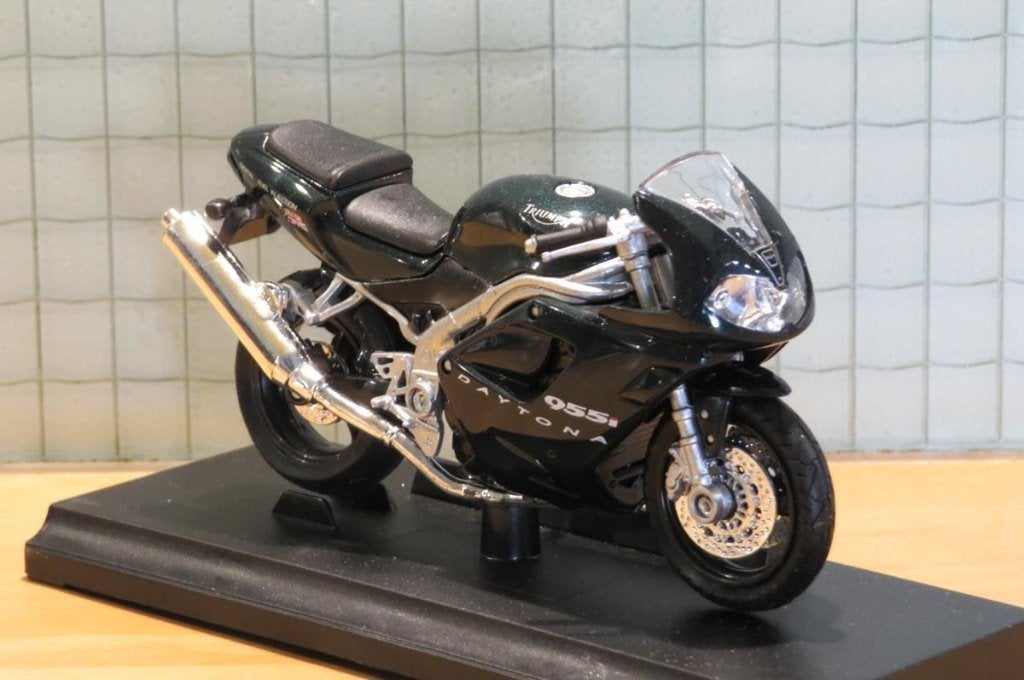 Triumph Daytona 955i 1:18 green, Hobby en Vrije tijd, MayCheong, Nieuw, Ophalen of Verzenden, Motor