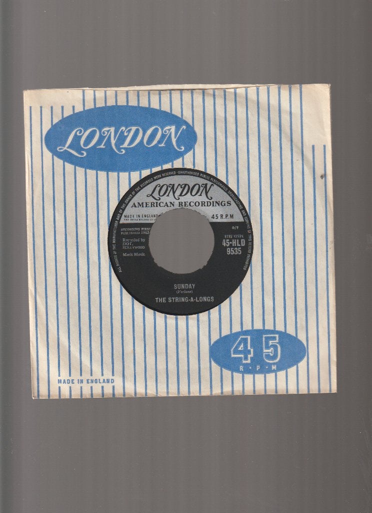 THE  STRING-A-LONGS  --  SUNDAY  //  ROCK, Verzenden, Originele persing, 7 inch, Nieuw in verpakking