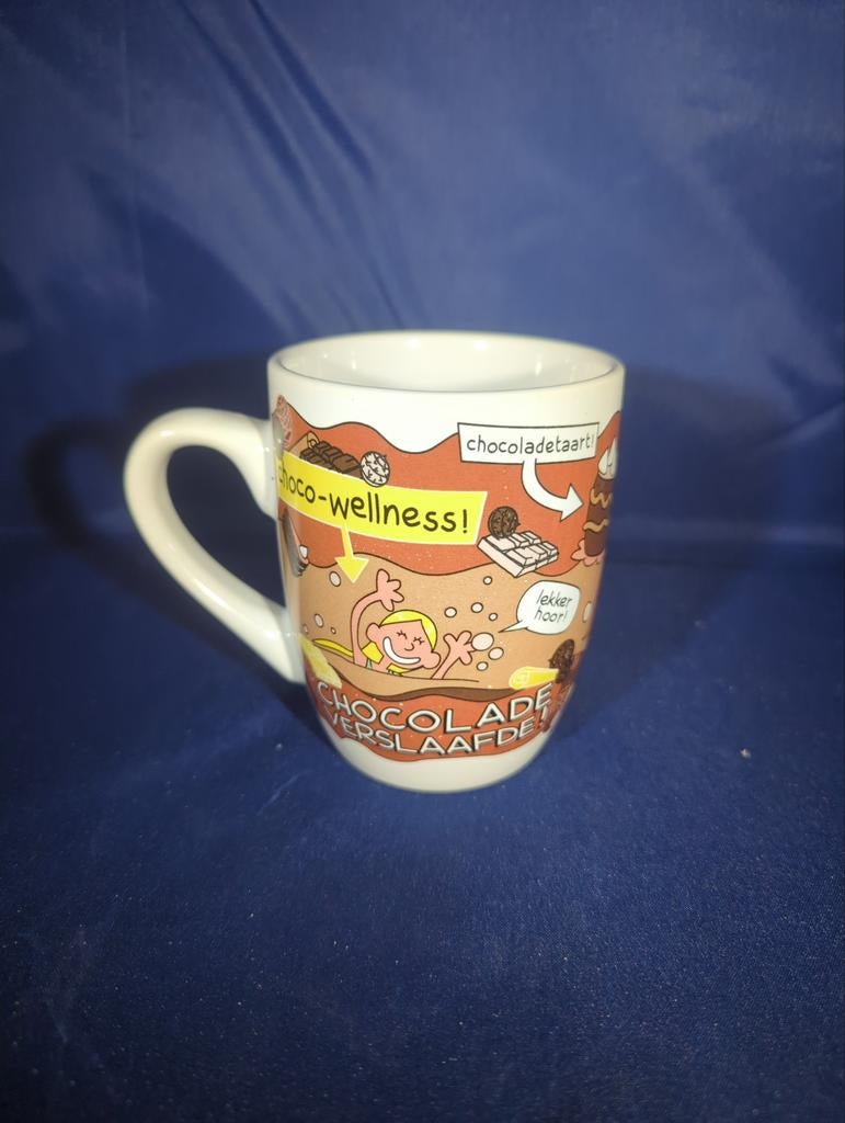 Leuke mok voor chocoladeverslaafden, Ophalen of Verzenden, Steen/keramiek, Meerkleurig, Overige merken