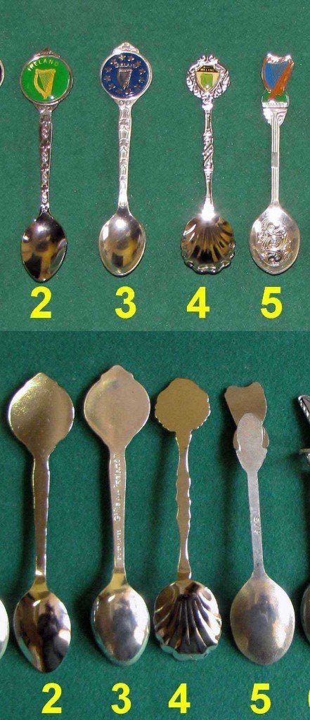 Thee of koffielepeltjes met harp motief, Ophalen of Verzenden, Metaal, Bestek, Verzilverd