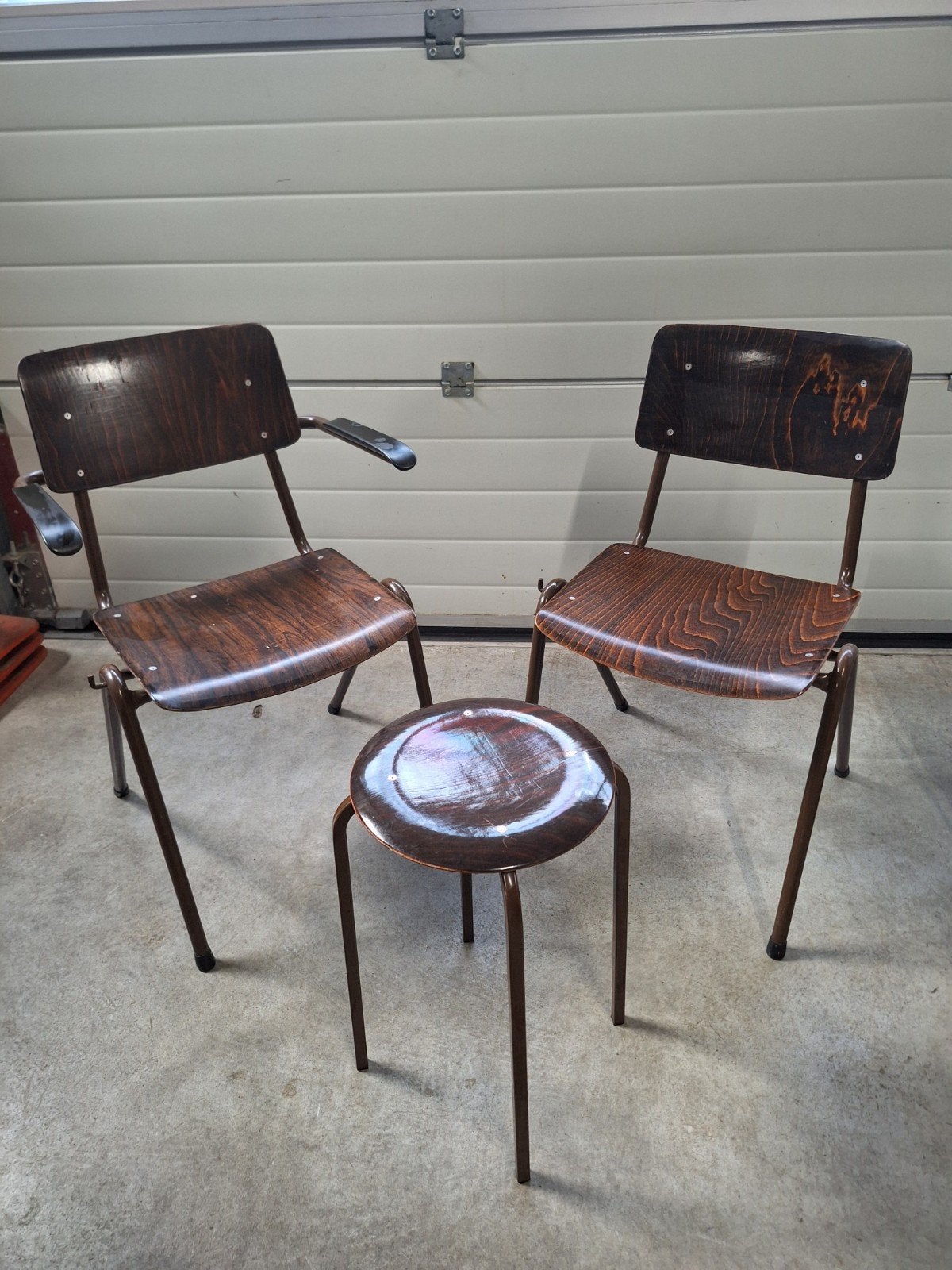 Vintage Eromes stoelen en krukje - Set van 3, Antiek en Kunst, Ophalen
