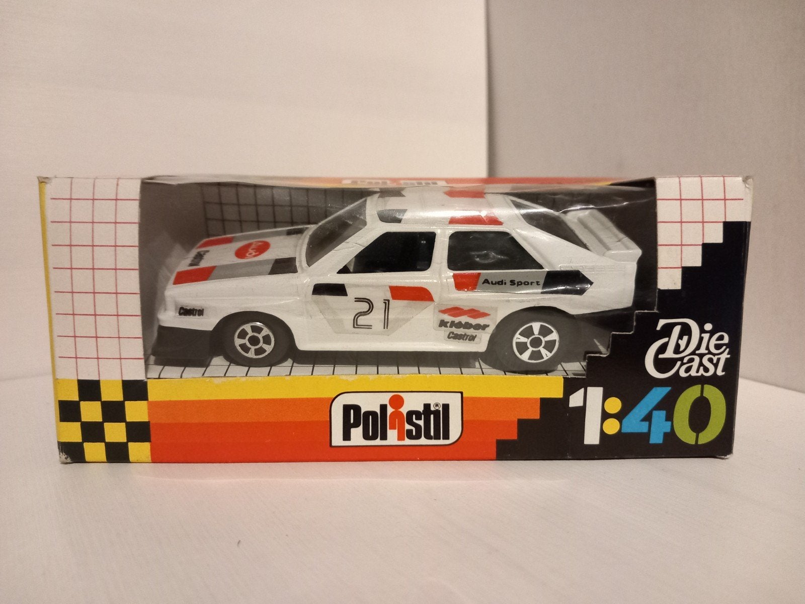 old Polistil 1:40 Audi Quattro GT Rally wit, Ophalen of Verzenden, Zo goed als nieuw, Auto