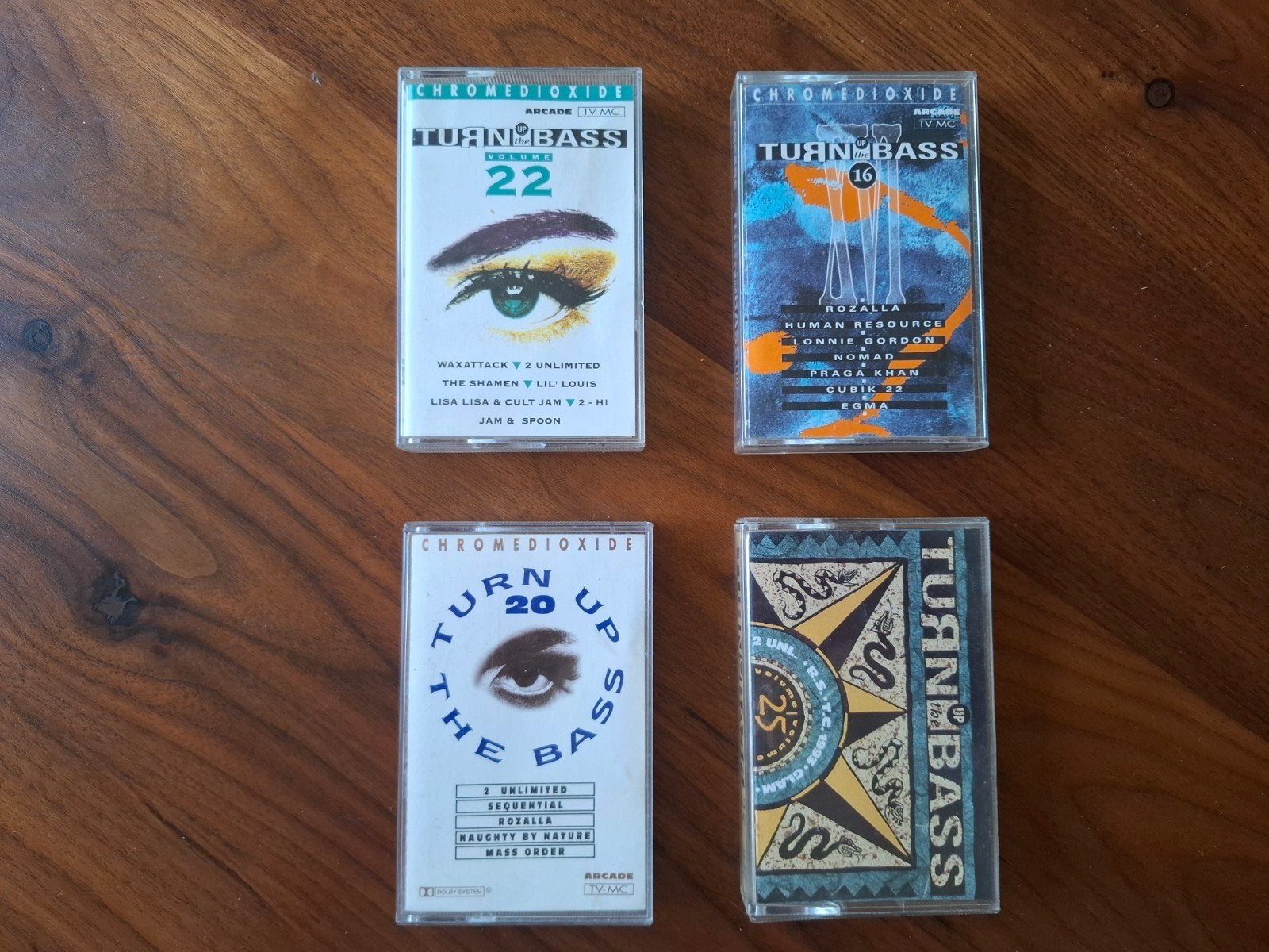 4x Turn Up The Bass cassettes (16, 20, 22 & 25), Cd's en Dvd's, Cassettebandjes, Gebruikt, 2 t/m 25 bandjes, Dance, Ophalen of Verzenden