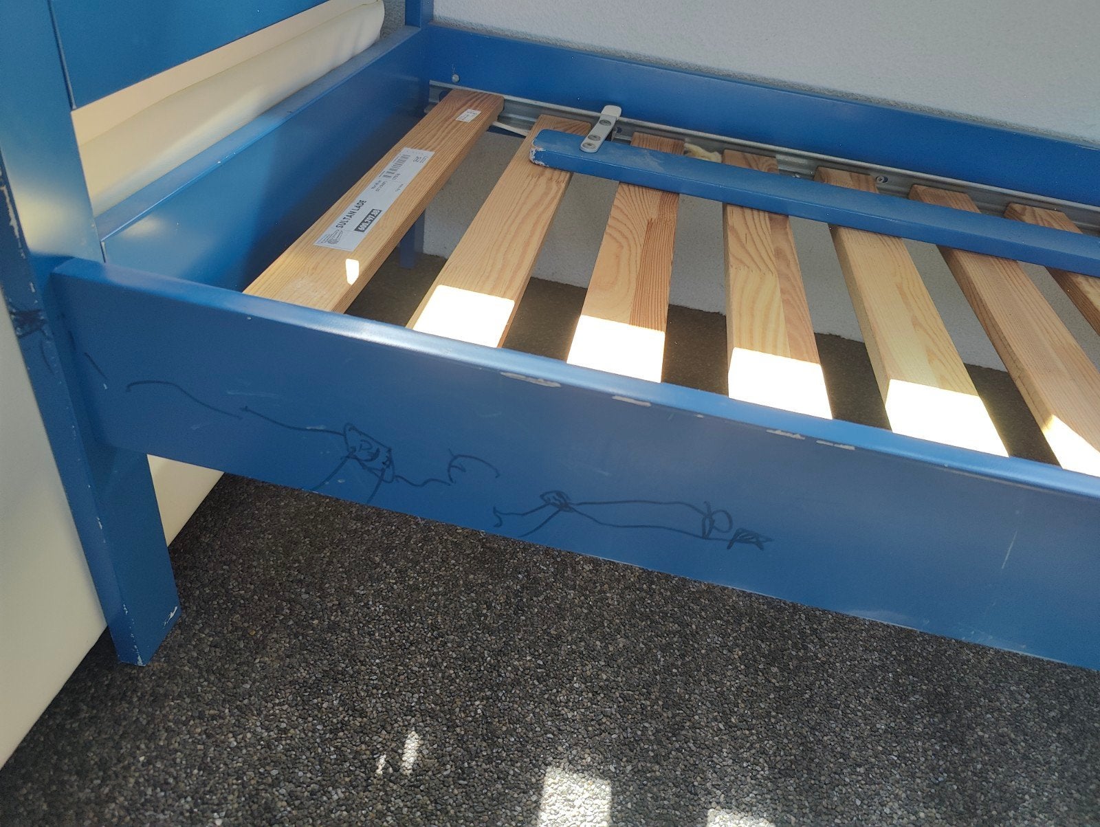 peuterbed 70x140, Ophalen, Gebruikt, Blauw, Overige maten