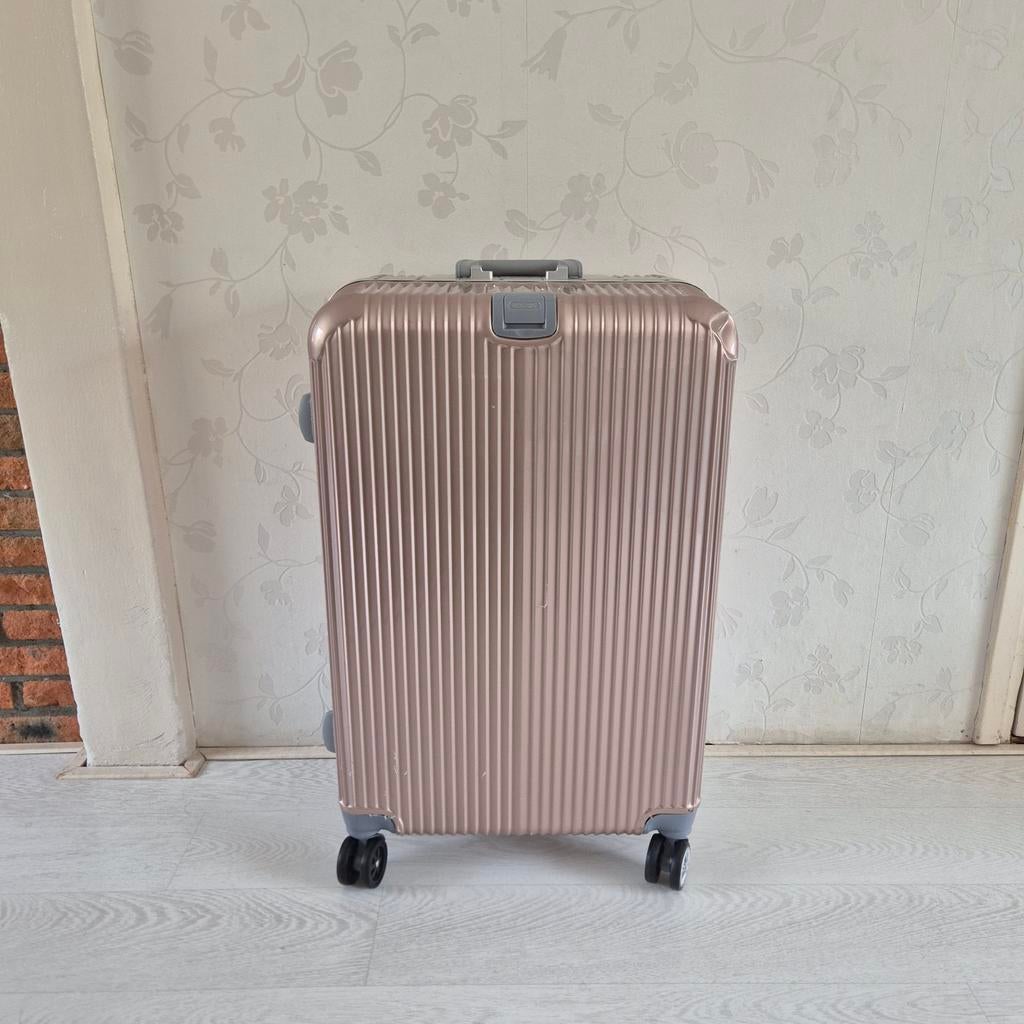 Rimowa aluminium koffer champagne kleur, Sieraden, Tassen en Uiterlijk, Koffers, Hard kunststof, 45 tot 55 cm, Zo goed als nieuw