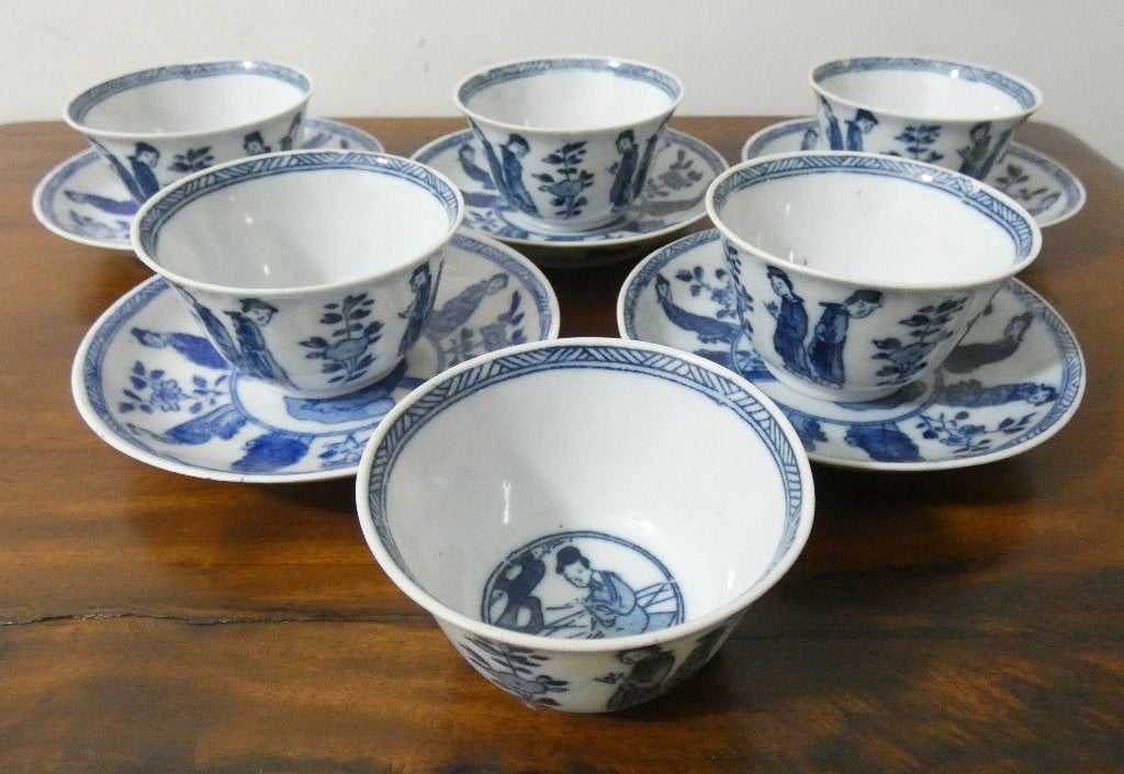 Kangxi stijl - 6 kommetjes met 5 schotels [1559], Ophalen of Verzenden