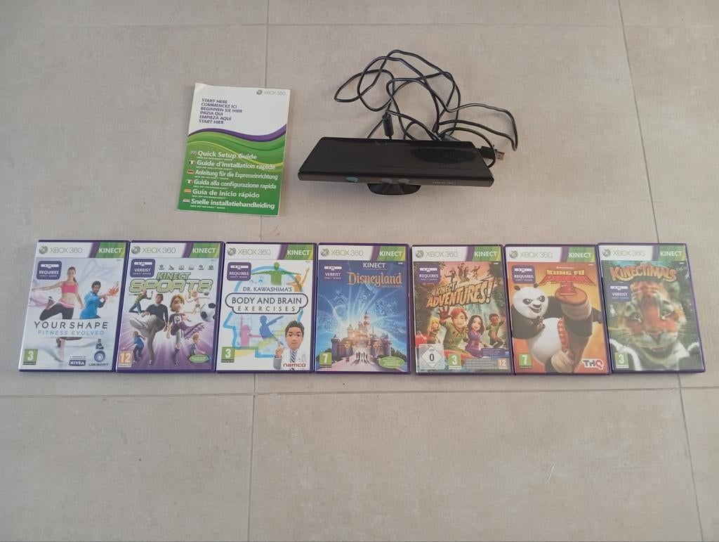 Kinect voor Xbox 360 (model 1439) met 7 spellen, Spelcomputers en Games, Ophalen