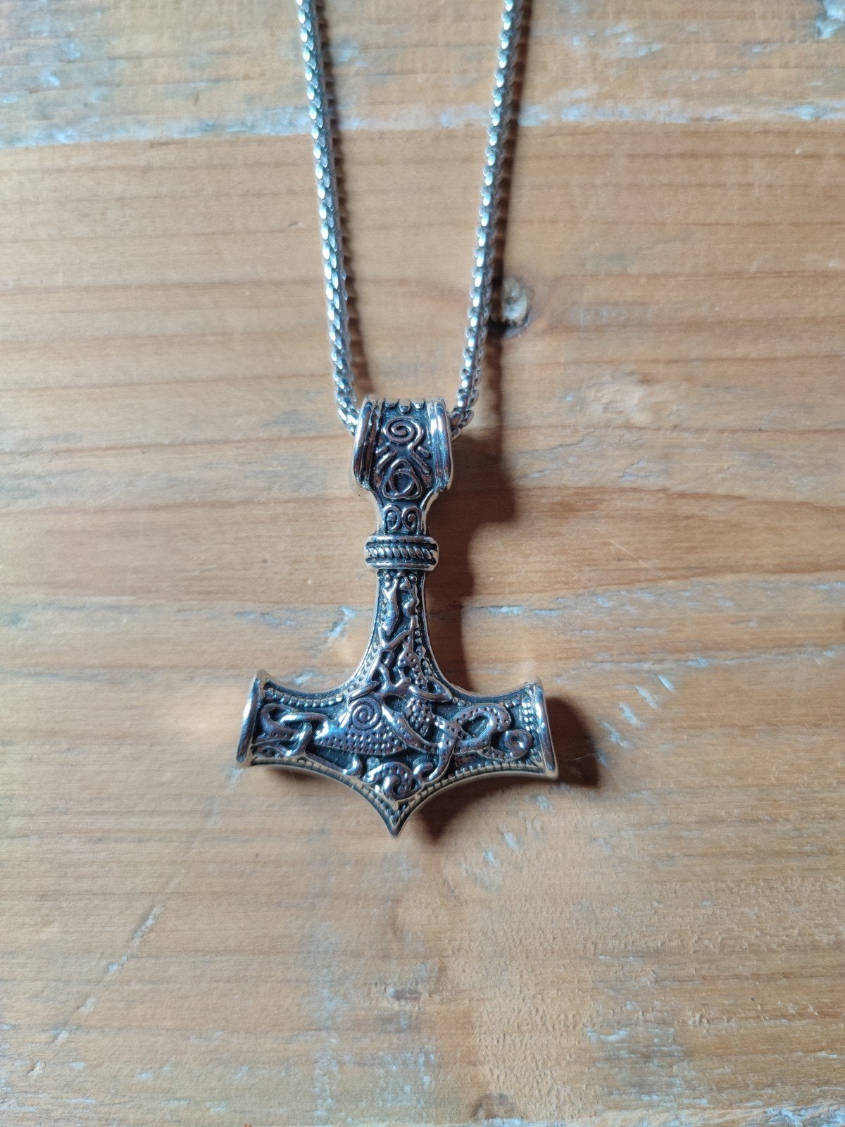 Nieuwe Thor's Hamer Ketting - Mjolnir Hanger, Verzenden, Nieuw, Zilver, Overige materialen