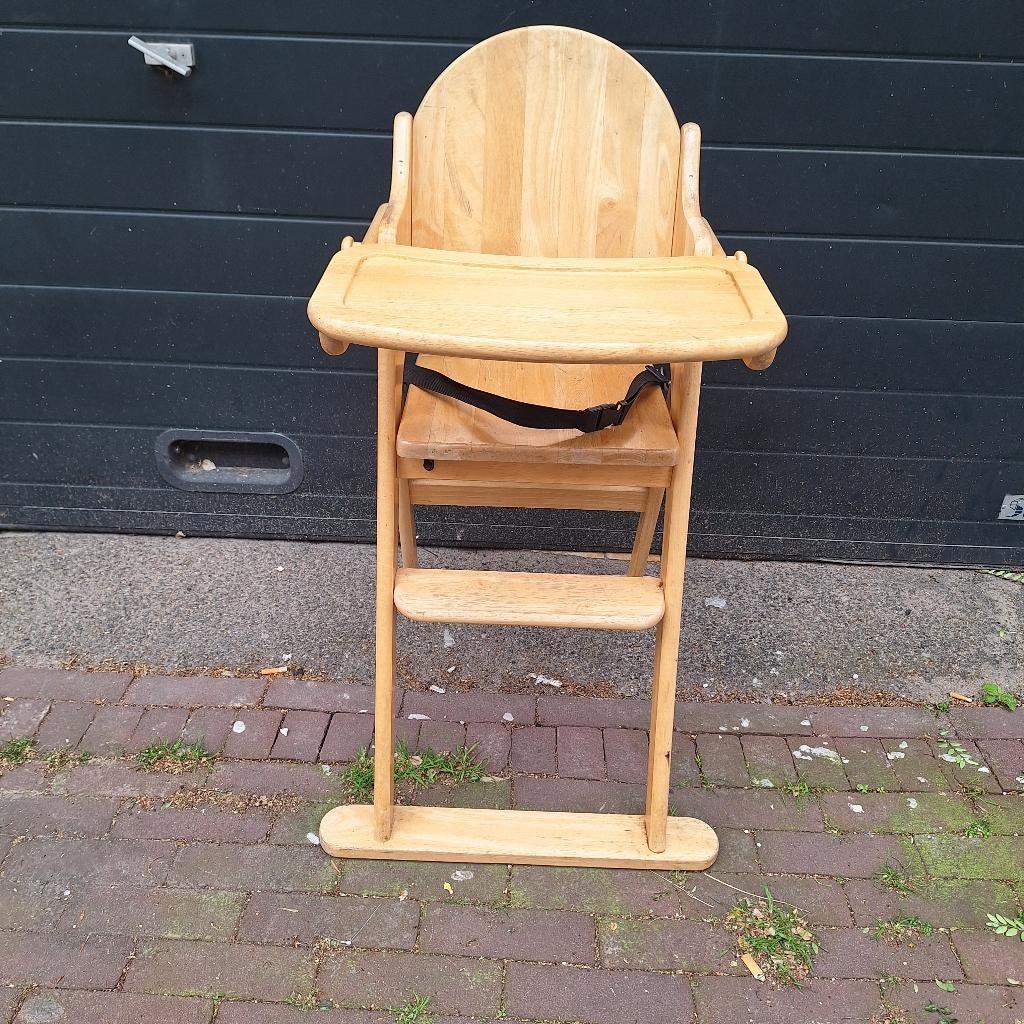 Inklapbare Houten Kinderstoel met Gordel, Kinderen en Baby's, Kinderstoelen, Ophalen, Gebruikt, -, -