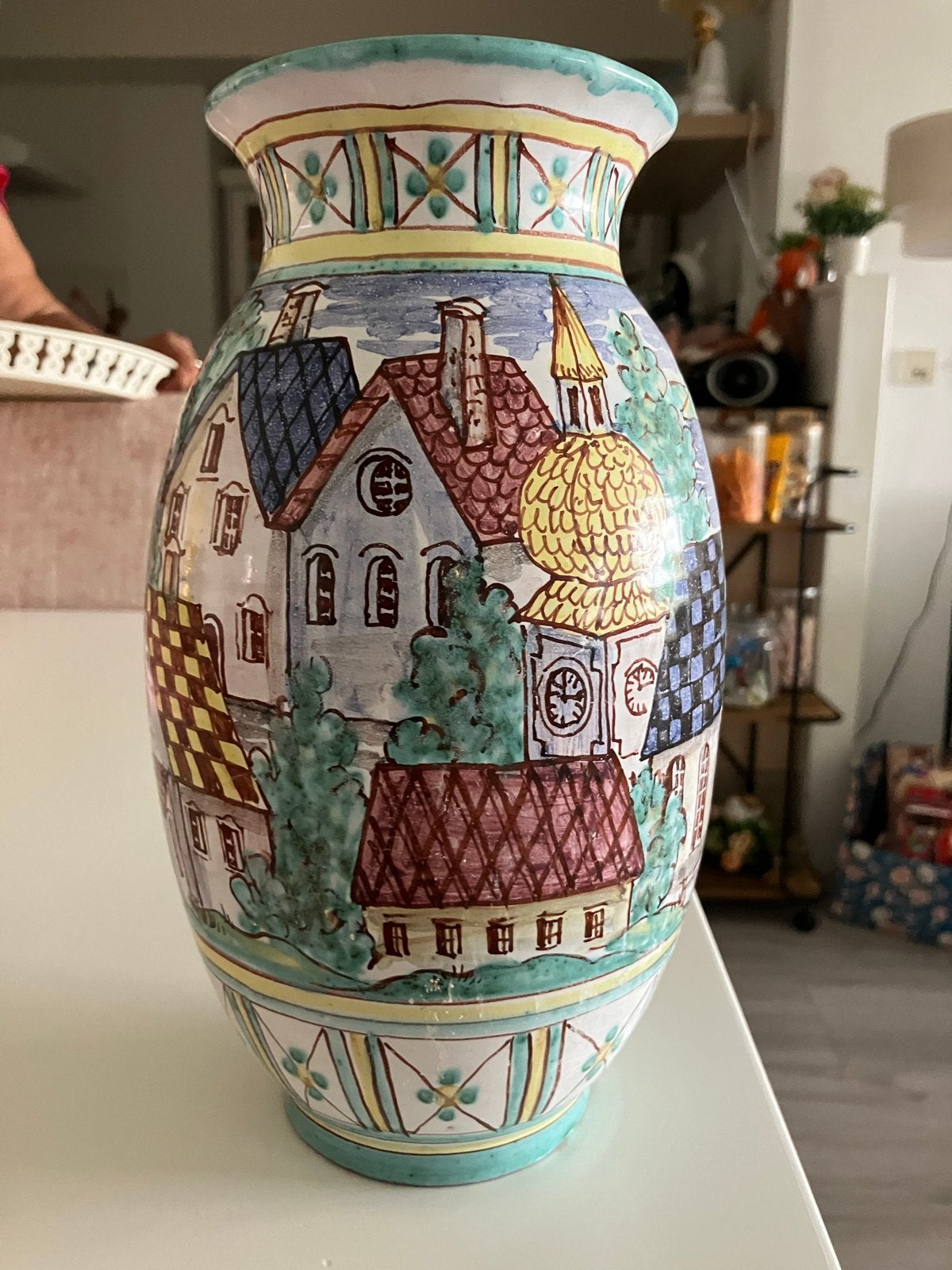 Vintage handgeschilderde vaas Bad Ischl 1968, Ophalen of Verzenden