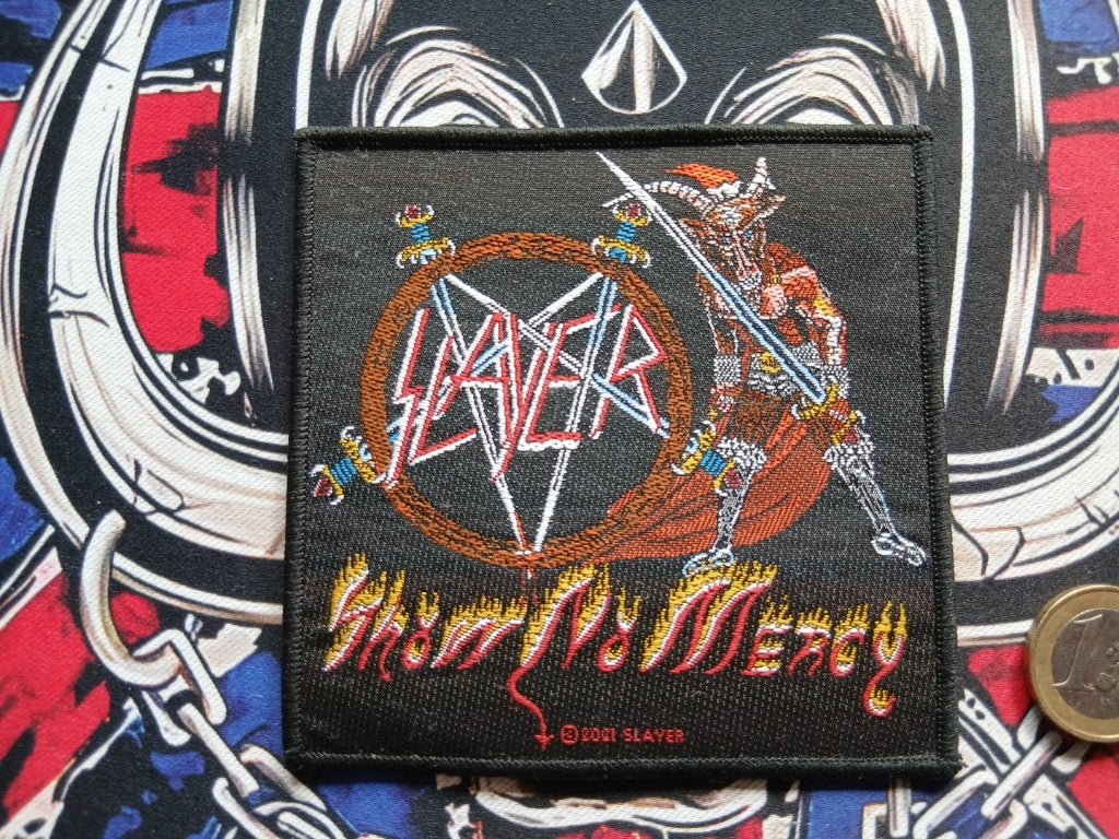Slayer prachtige show no mercy 2021 patch 133 metal, Ophalen of Verzenden, Nieuw, Kleding