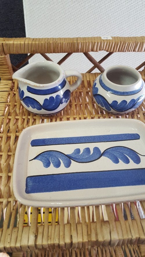 Roomstel, 3-delig, blauw grijs aardewerk, 601016, Ophalen of Verzenden, 'T Olde Gre-j, Info@toldegrej.nl, Endepoelstraat 20f Didam