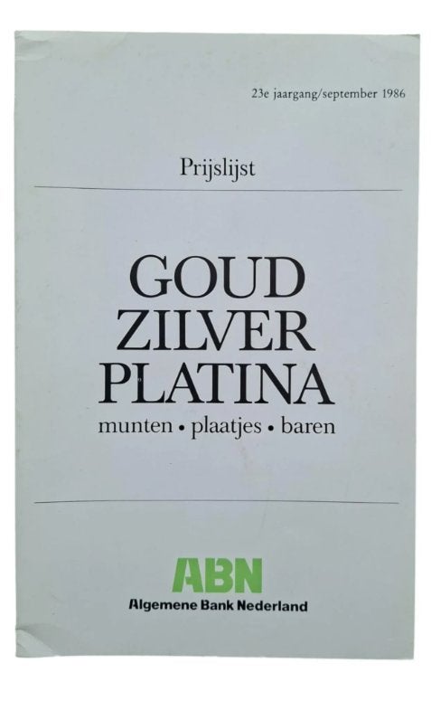 Prijslijst Goud Zilver Platina, Ophalen of Verzenden, Boek of Naslagwerk
