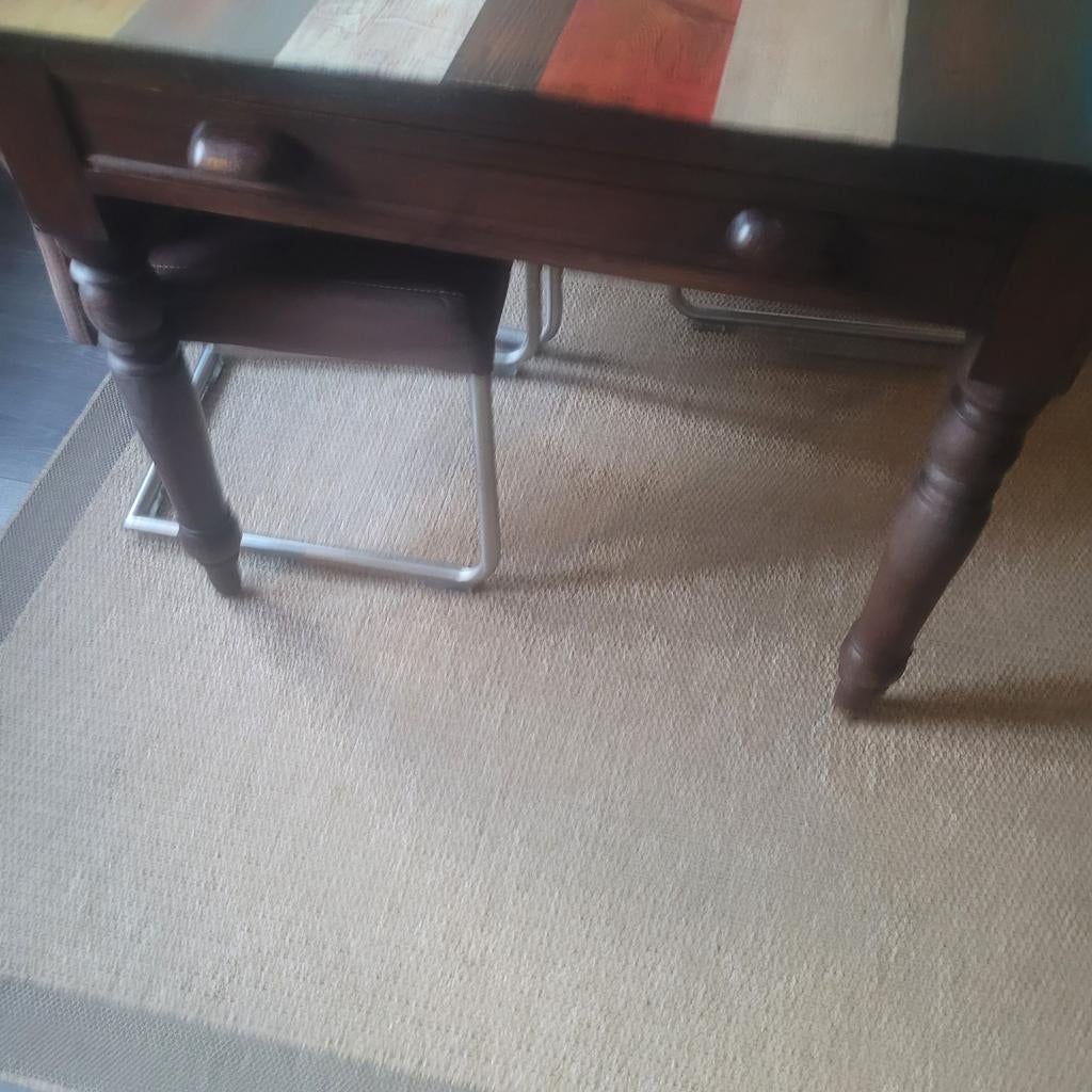 Tafel antiek Frans eiken, Huis en Inrichting, Tafels | Sidetables, Gebruikt, 25 tot 50 cm, Rechthoekig, Ophalen