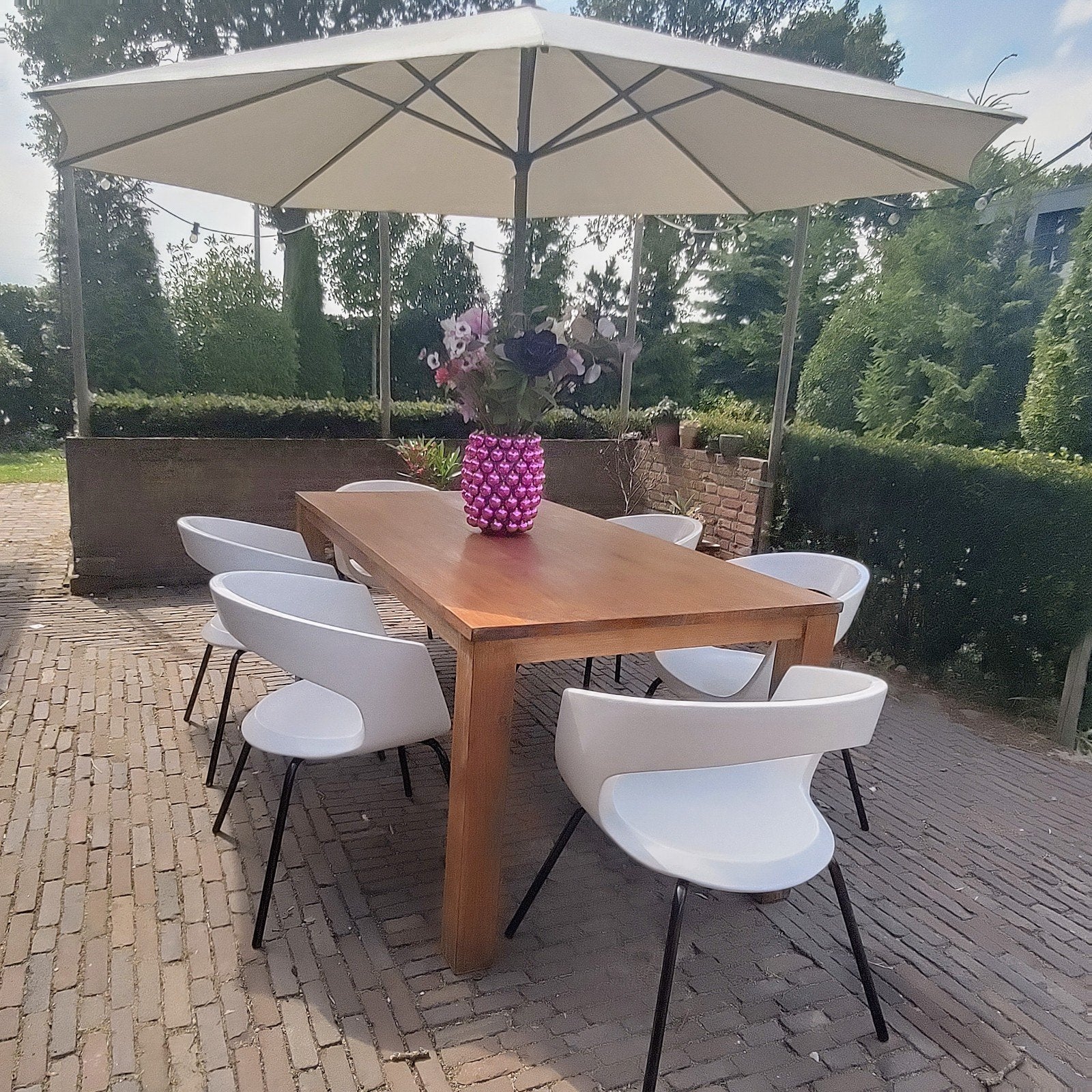 Mooie tuinset Ibiza stijl met 6 stoelen - 4SO Four Seasons, Gebruikt, 6 zitplaatsen, Ophalen of Verzenden, Tuinset