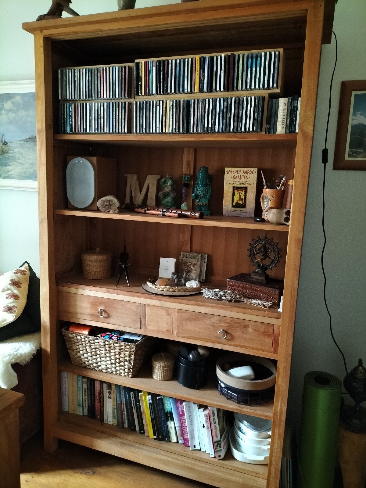 mooie open teak houten kast, Ophalen, Gebruikt, 100 tot 150 cm, Teakhout