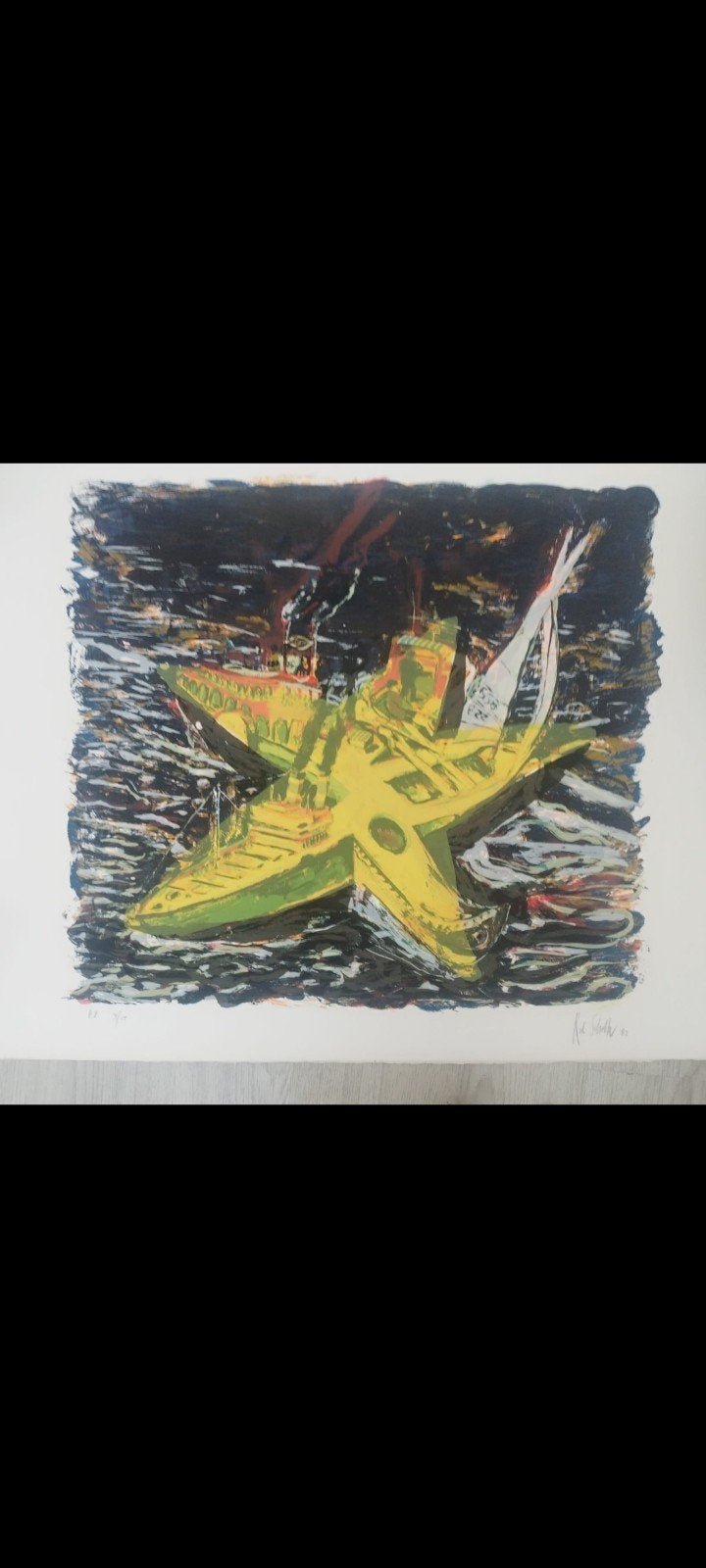 Rob Scholte - Litho 'De Zinkende Ster' (1983), Antiek en Kunst, Ophalen of Verzenden