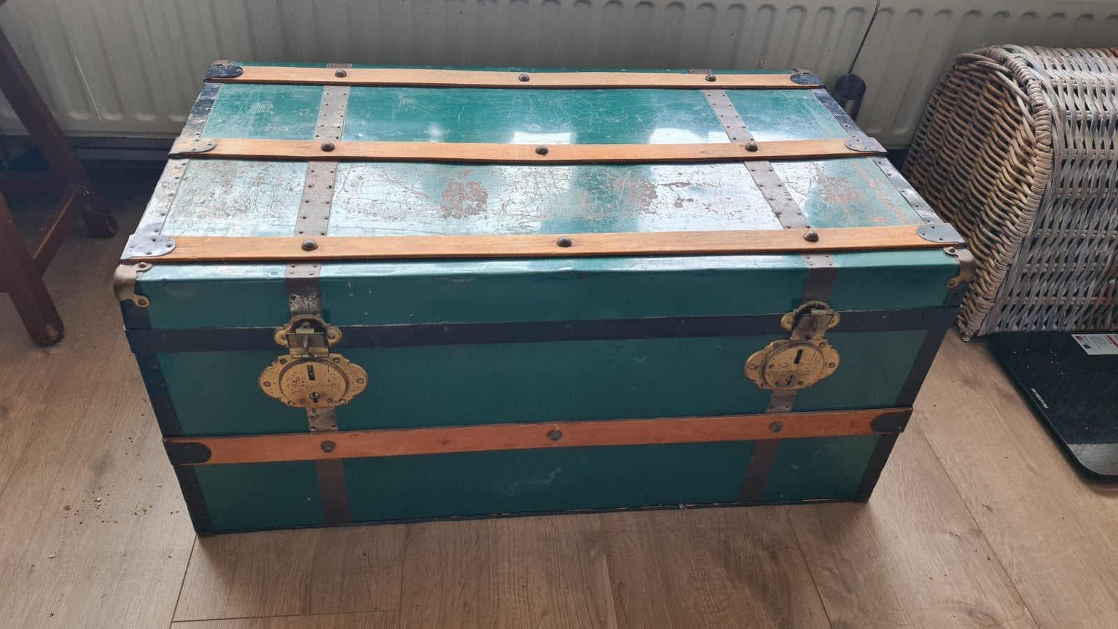 Vintage Opbergkist / Salontafel met Extra Bak, Antiek en Kunst, Ophalen