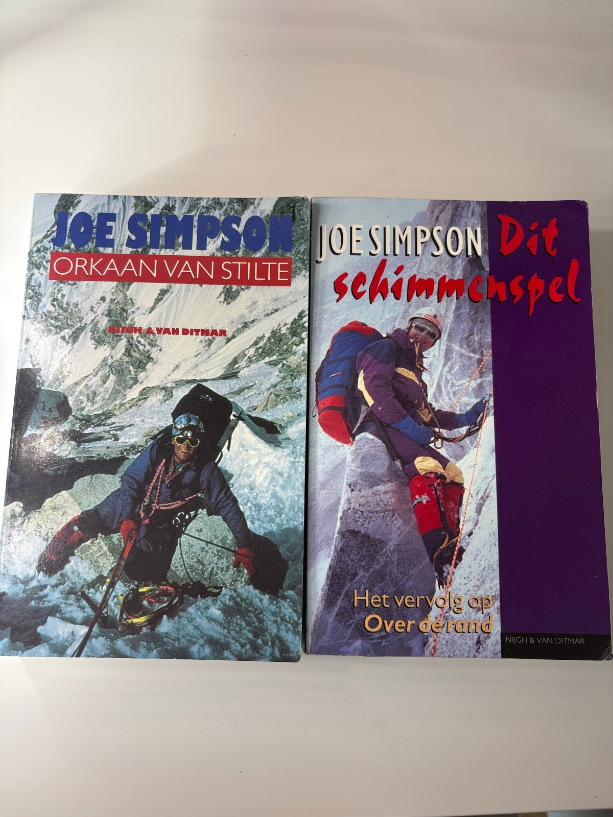 Joe Simpson: Orkaan van Stilte & Dit Schimmenspel (2 boeken), Ophalen of Verzenden, Zo goed als nieuw