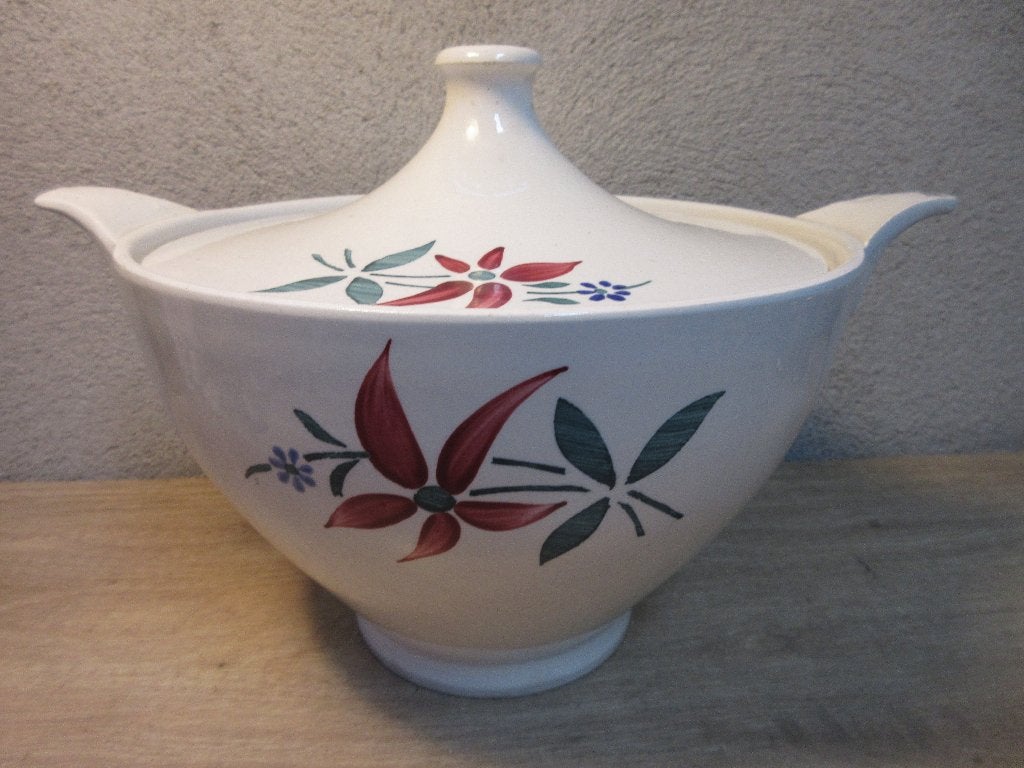 Vintage California schaal met deksel, Gebruikt, Ophalen of Verzenden, Bord(en), Overige stijlen