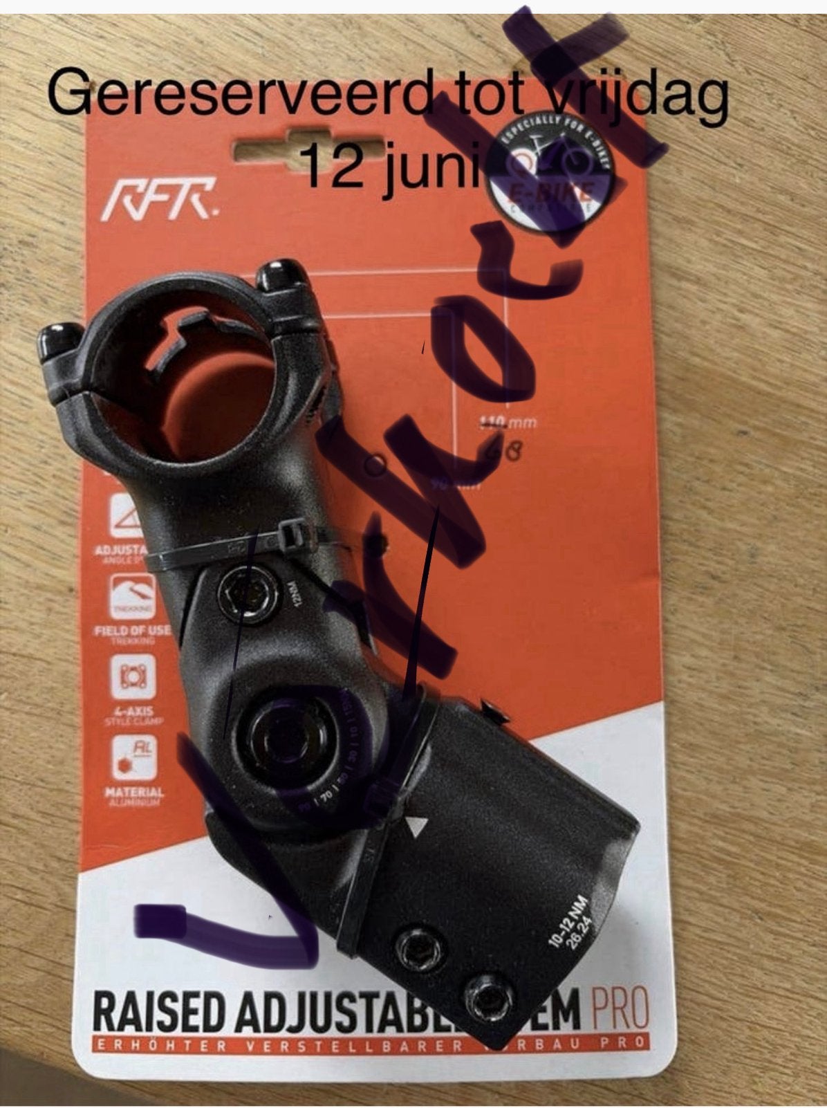 RFR Verstelbare Stuurpen Pro - E-Bike Compatibel, Elektrische fiets, Verzenden, Stuur, Nieuw