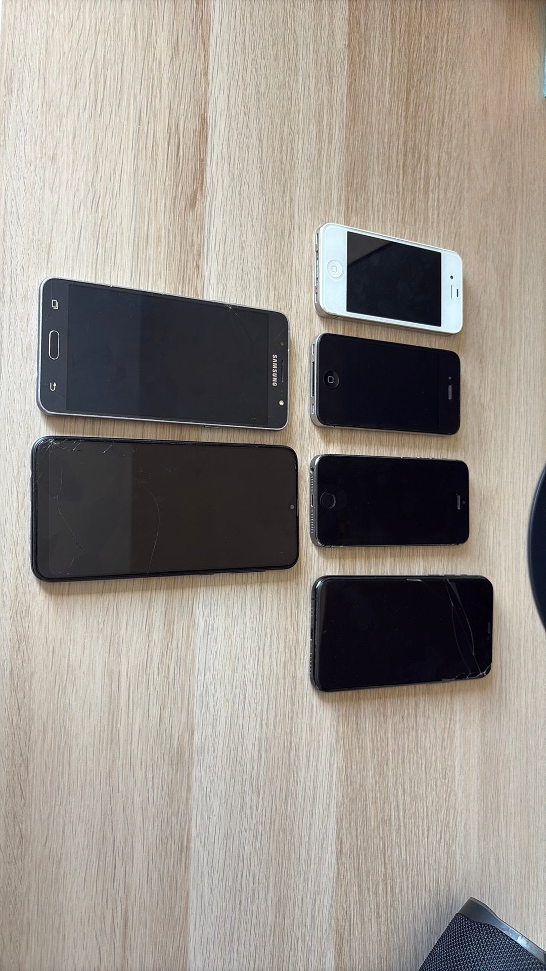 Partij van 6 Reparatietelefoons IPhone 12,7,5,4 + 2x Samsung, Telecommunicatie, Mobiele telefoons | Apple iPhone, Ophalen, Gebruikt