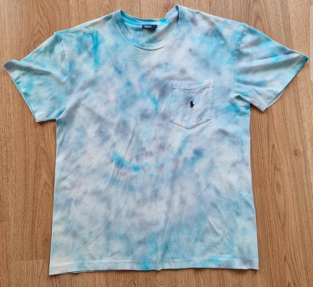 Polo Ralph Lauren Tie-Dye T-shirt met Borstzak, Maat 52/54 (L), Blauw, Ophalen of Verzenden, Polo Ralph Lauren
