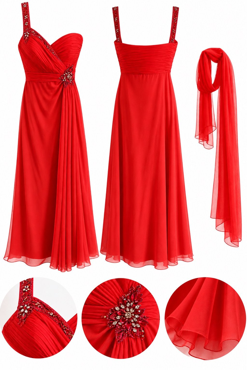 Elegante oranje galajurk, Galajurk, Maat 42/44 (L), Nieuw, Oranje