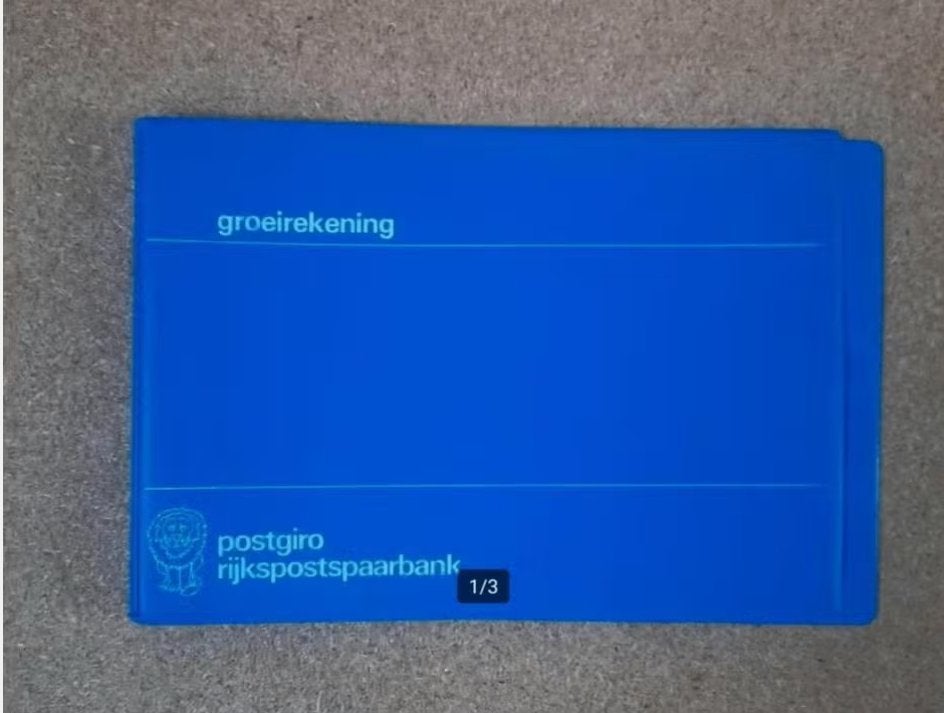 Postgiro Rijkspostspaarbank Groeirekening Map Vintage, Verzamelen, Ophalen of Verzenden, Zo goed als nieuw, Kunststof, Overige thema's