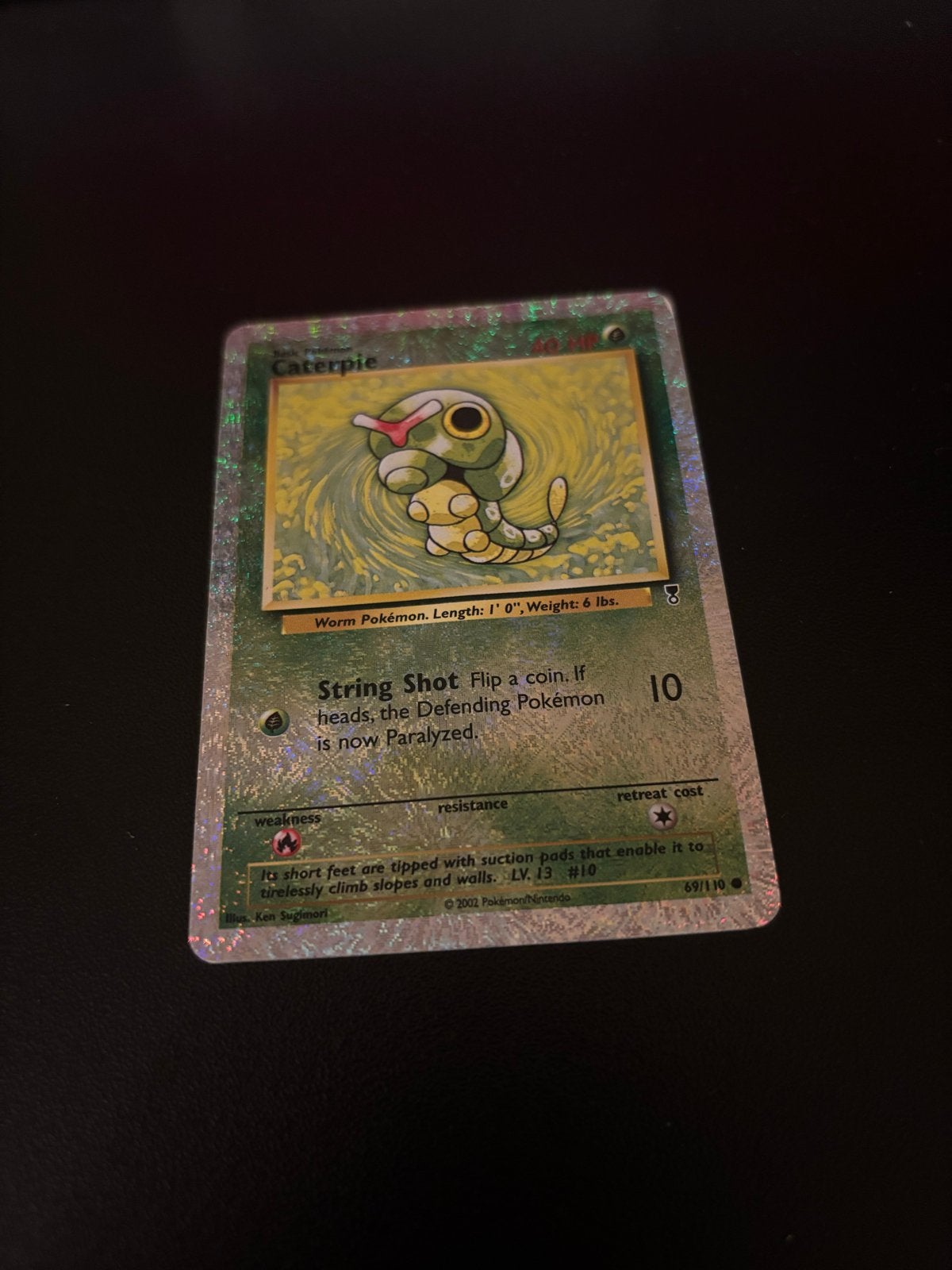 Caterpie Pokémon kaart 69/110 - Reverse Holo, Ophalen of Verzenden, Gebruikt, Losse kaart, Foil