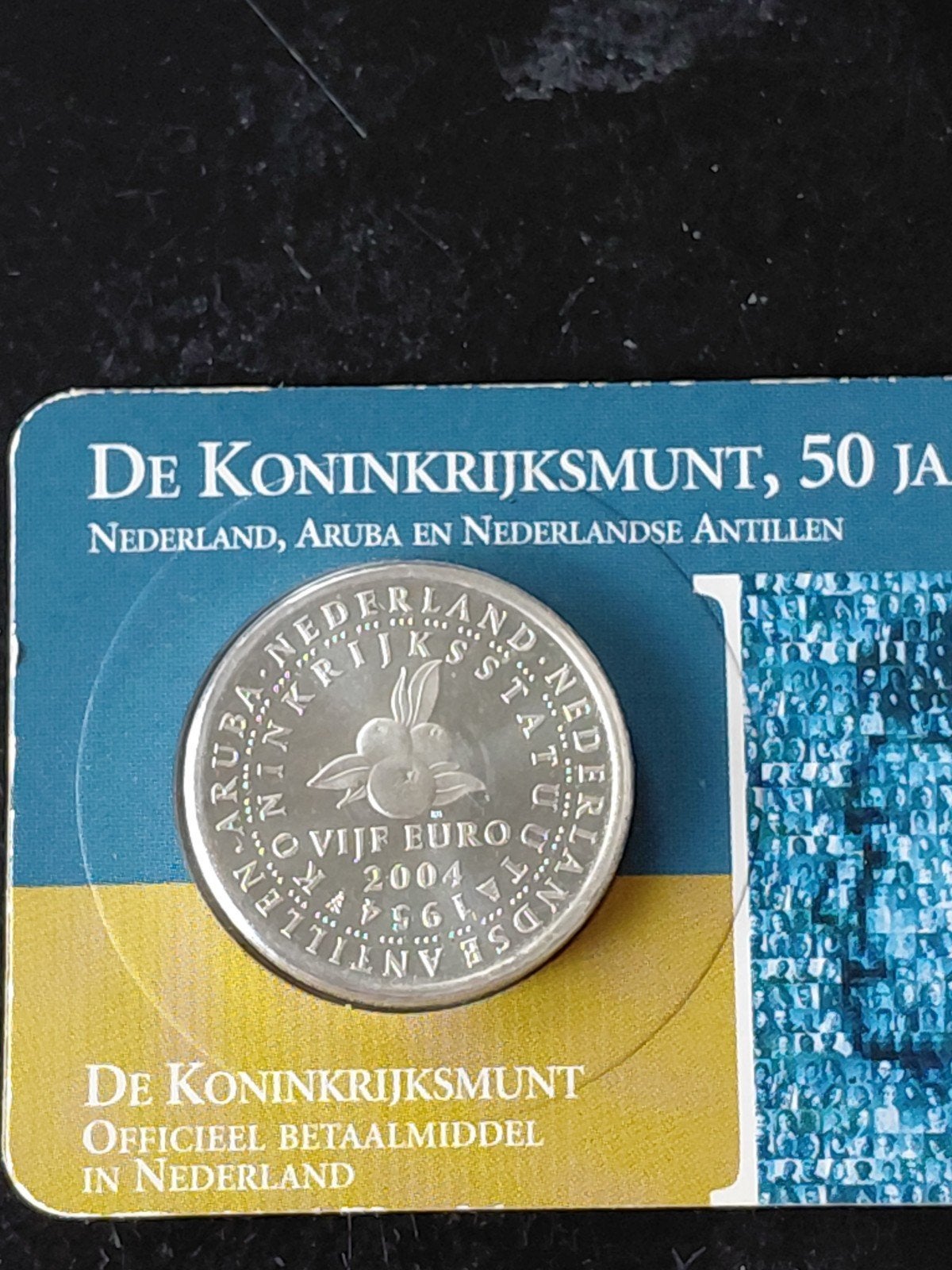 Koninkrijksmunt 50 jaar samen 5 Euro 2004, Ophalen of Verzenden, Koningin Beatrix, Euro's, Losse munt