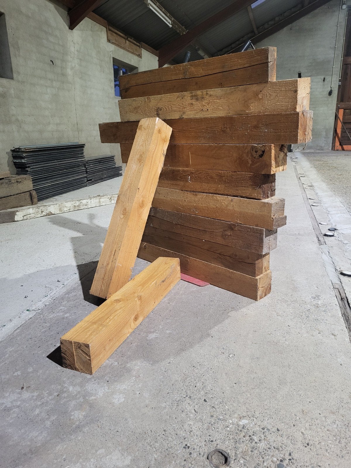 12 balken 12x12 cm, 90-100 cm lang, Doe-het-zelf en Verbouw, Hout en Planken, Gebruikt, Ophalen of Verzenden, 50 mm of meer, Balk