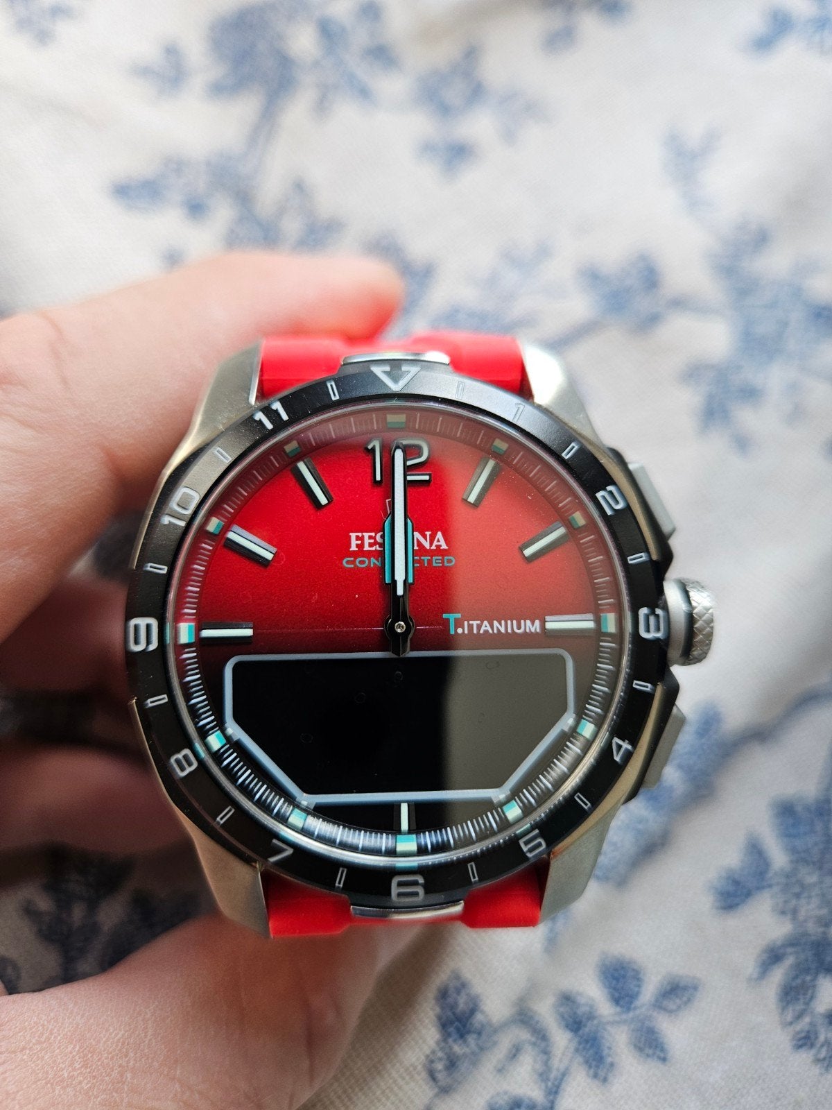 Festina Connected Smartwatch Rood Titanium, Stappen, Ophalen of Verzenden, Zo goed als nieuw, Waterdicht
