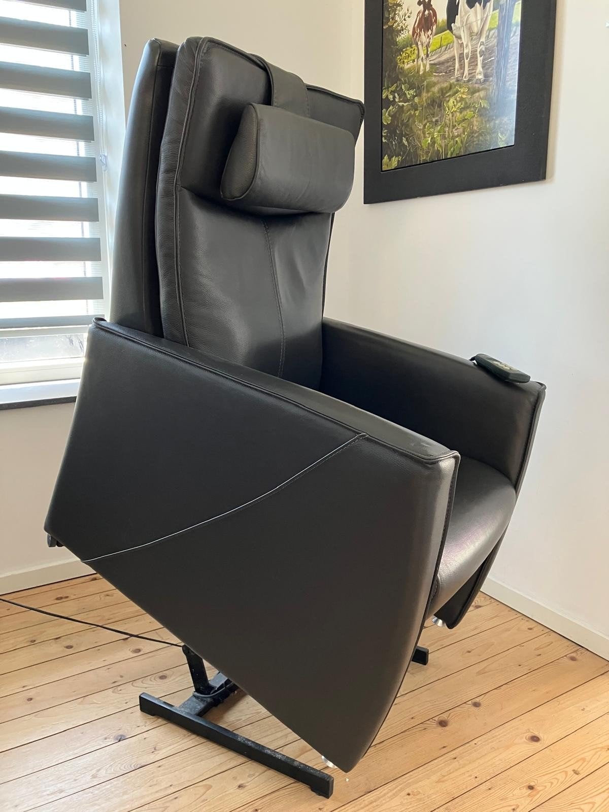 Sta op stoel Prominent electrische relaxfauteuil leder, Minder dan 75 cm, Leer, Ophalen of Verzenden, Zo goed als nieuw