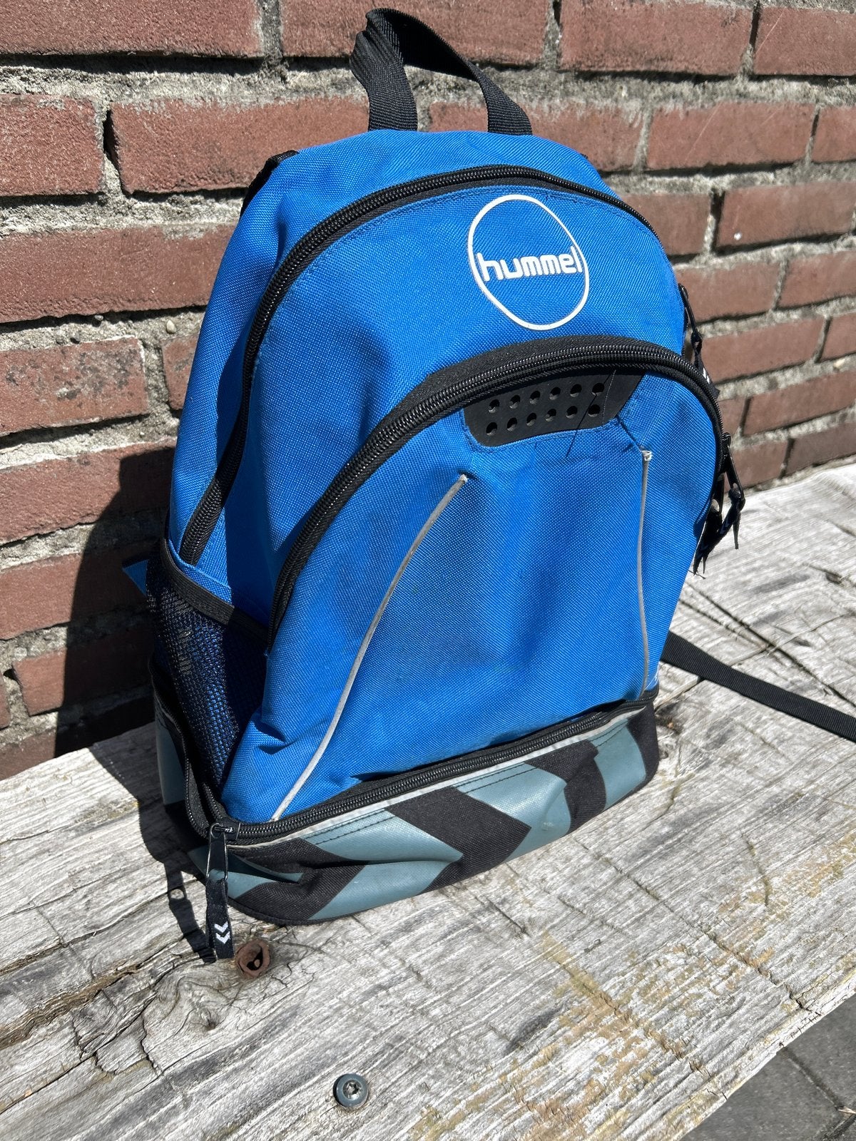 Hummel Voetbaltas - Blauw met 3 Vakken, Maat XL, Ophalen of Verzenden, Gebruikt, Overige typen