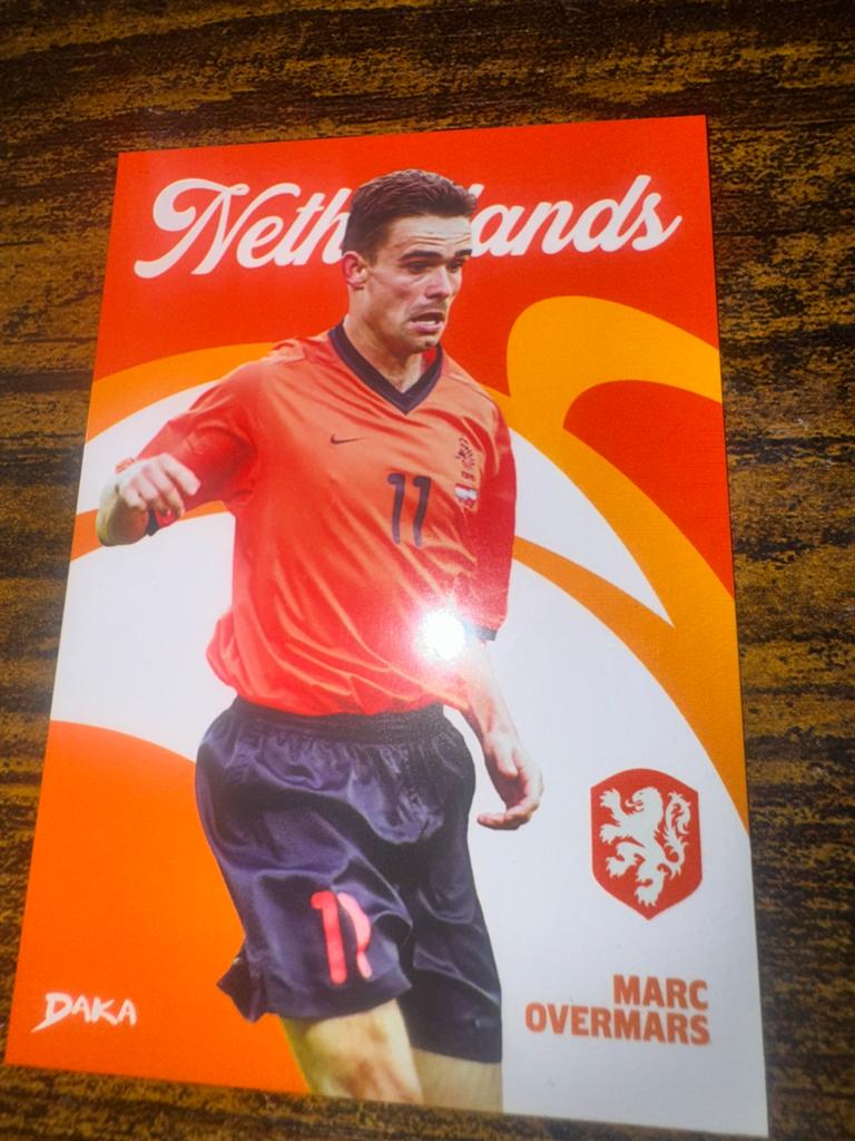 Marc Overmars DAKA Voetbal Spelerskaart - Netherlands, Verzamelen, Ophalen of Verzenden, Zo goed als nieuw, Overige binnenlandse clubs