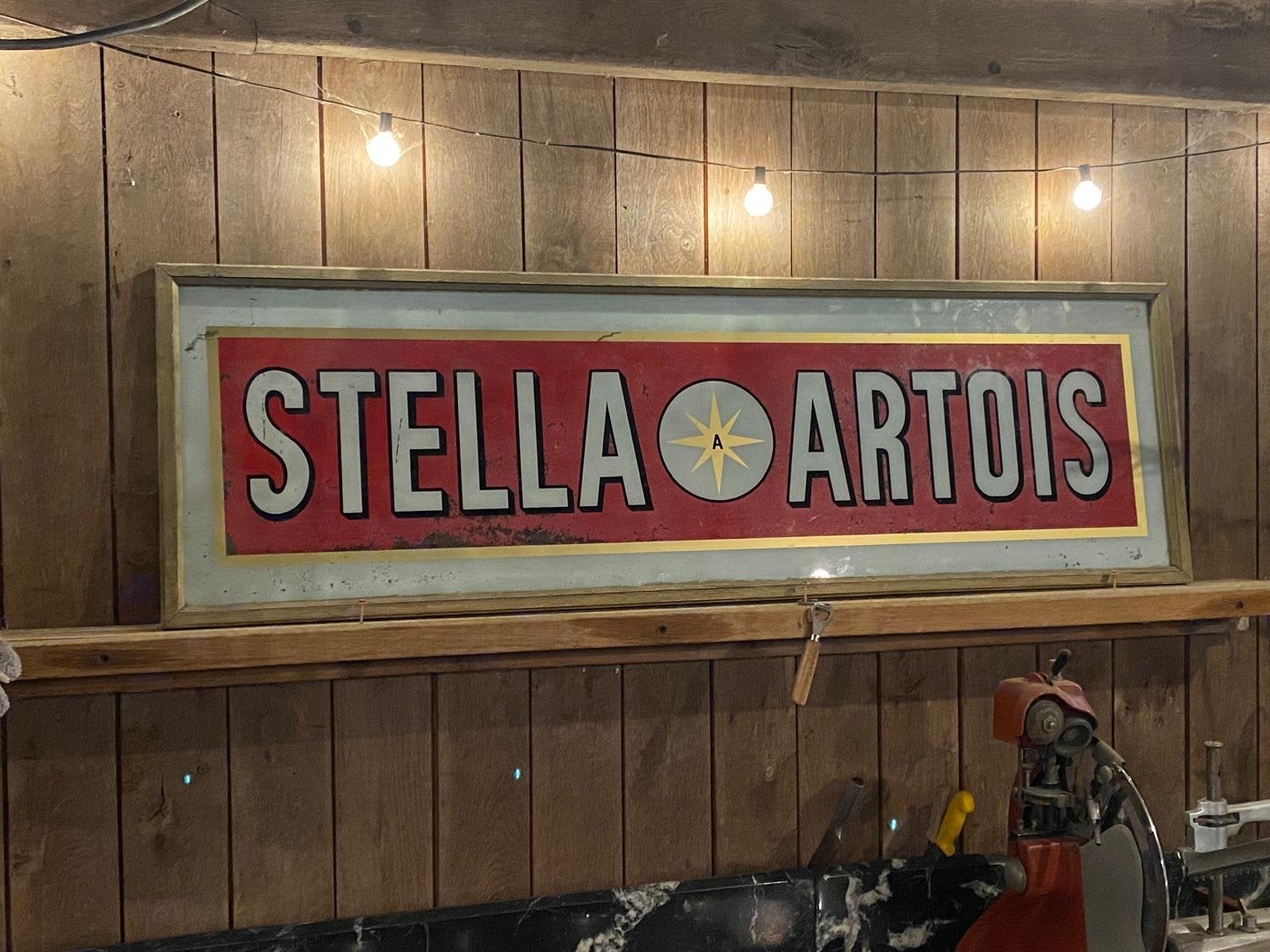 Verzameling Stella Artois glazen borden en uithangborden, Ophalen, Gebruikt, Reclamebord, Plaat of Schild, Stella Artois