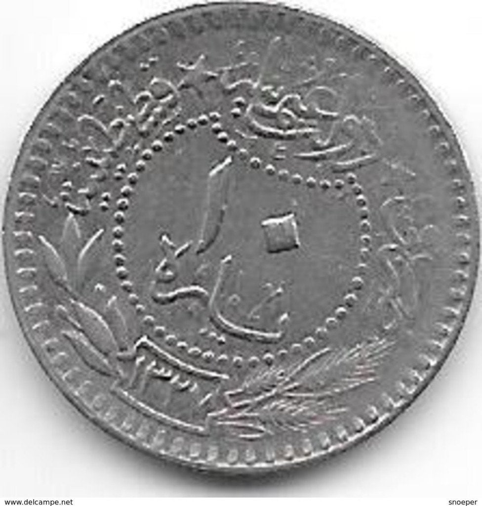 *turkey 10 para AH1327/5 km 760 xf, Ophalen of Verzenden, Midden-Oosten, Losse munt