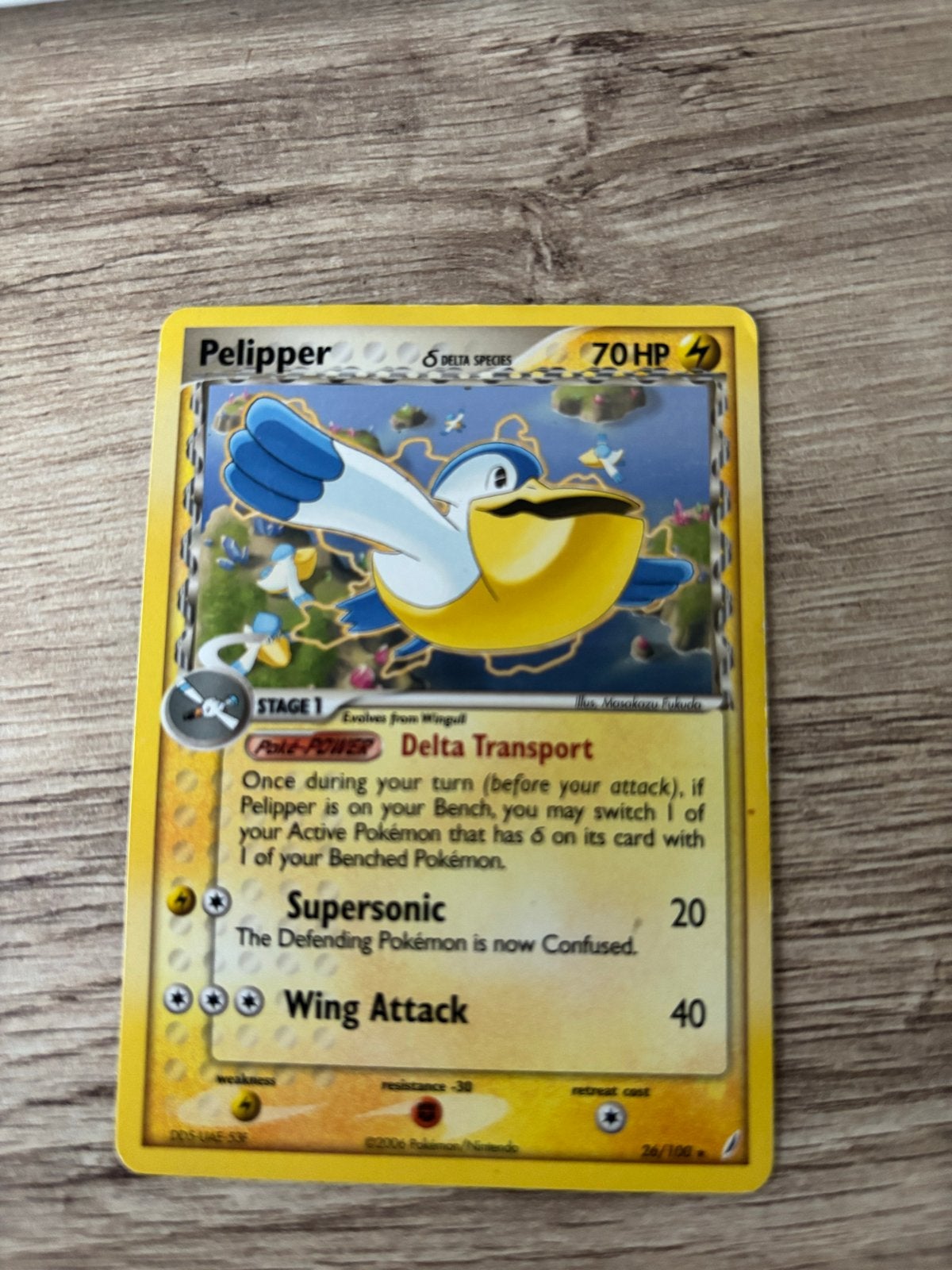 Pelipper Delta Species Pokemonkaart (26/100), Ophalen of Verzenden, Gebruikt, Losse kaart, Foil