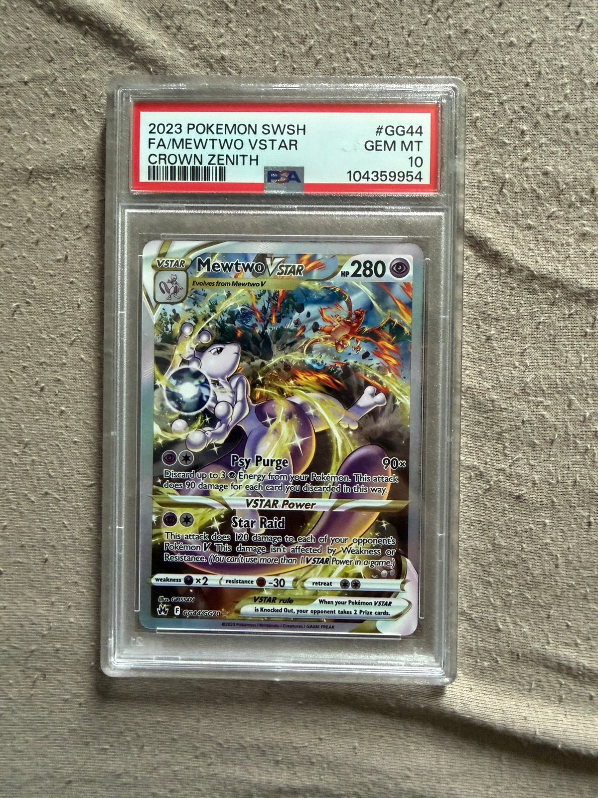 Mewtwo Vmax GG44/GG70 PSA 10, Hobby en Vrije tijd, Verzamelkaartspellen | Pokémon, Ophalen, Nieuw, Losse kaart, Foil