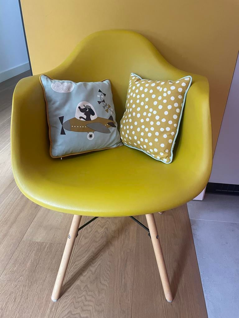Twee kussentjes van Ferm Living, Ophalen, Gebruikt, Geel, Vierkant