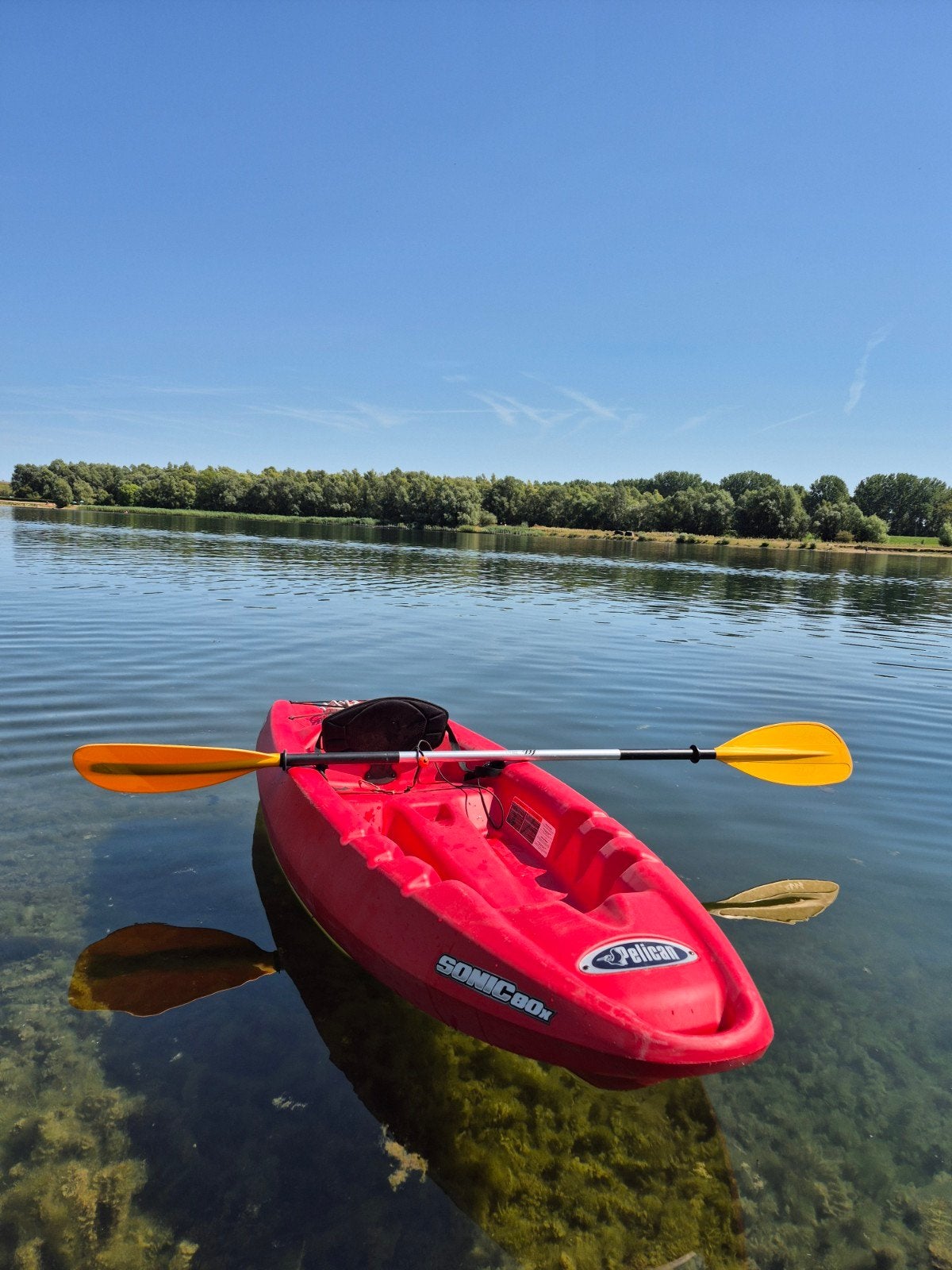 Pelican Sonic 80X Kajak - Rood, 1-persoons, Ophalen, Zo goed als nieuw, 1-persoons