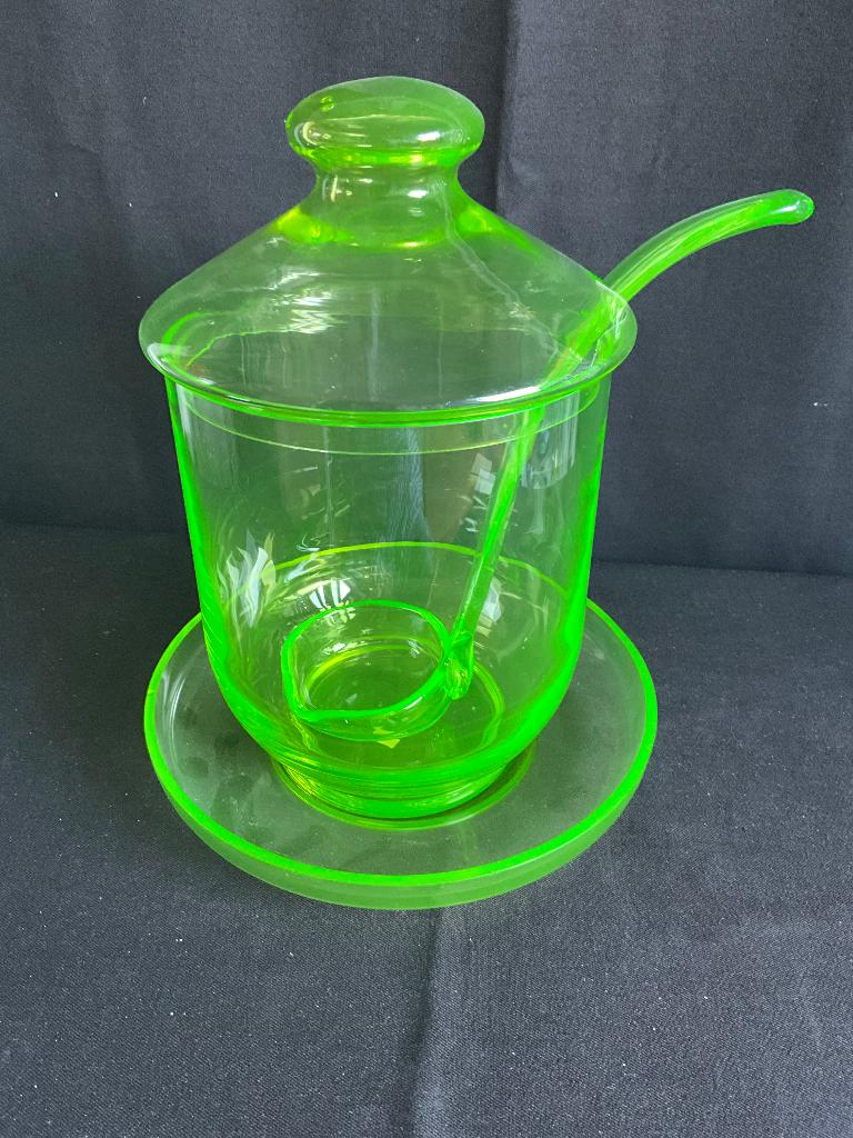 Bowl pot Annagroen, Antiek en Kunst, Antiek | Glas en Kristal, Ophalen of Verzenden