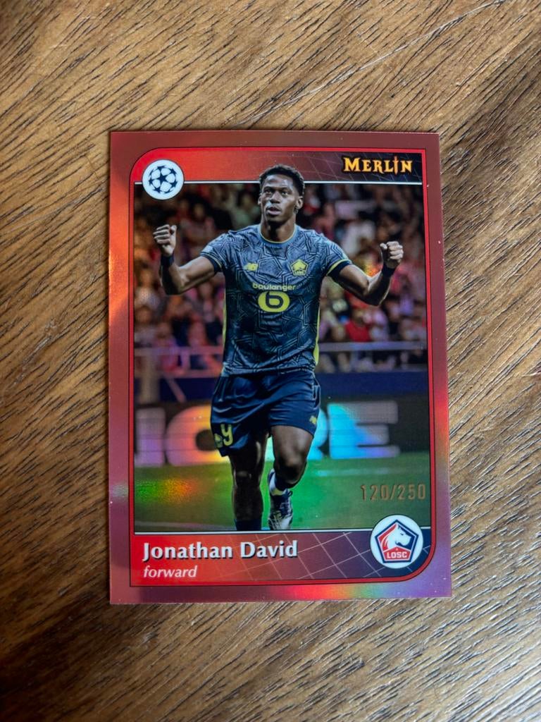 Jonathan David Merlin Topps Champions League Kaart 120/250, Hobby en Vrije tijd, Stickers en Plaatjes, Ophalen of Verzenden, Zo goed als nieuw