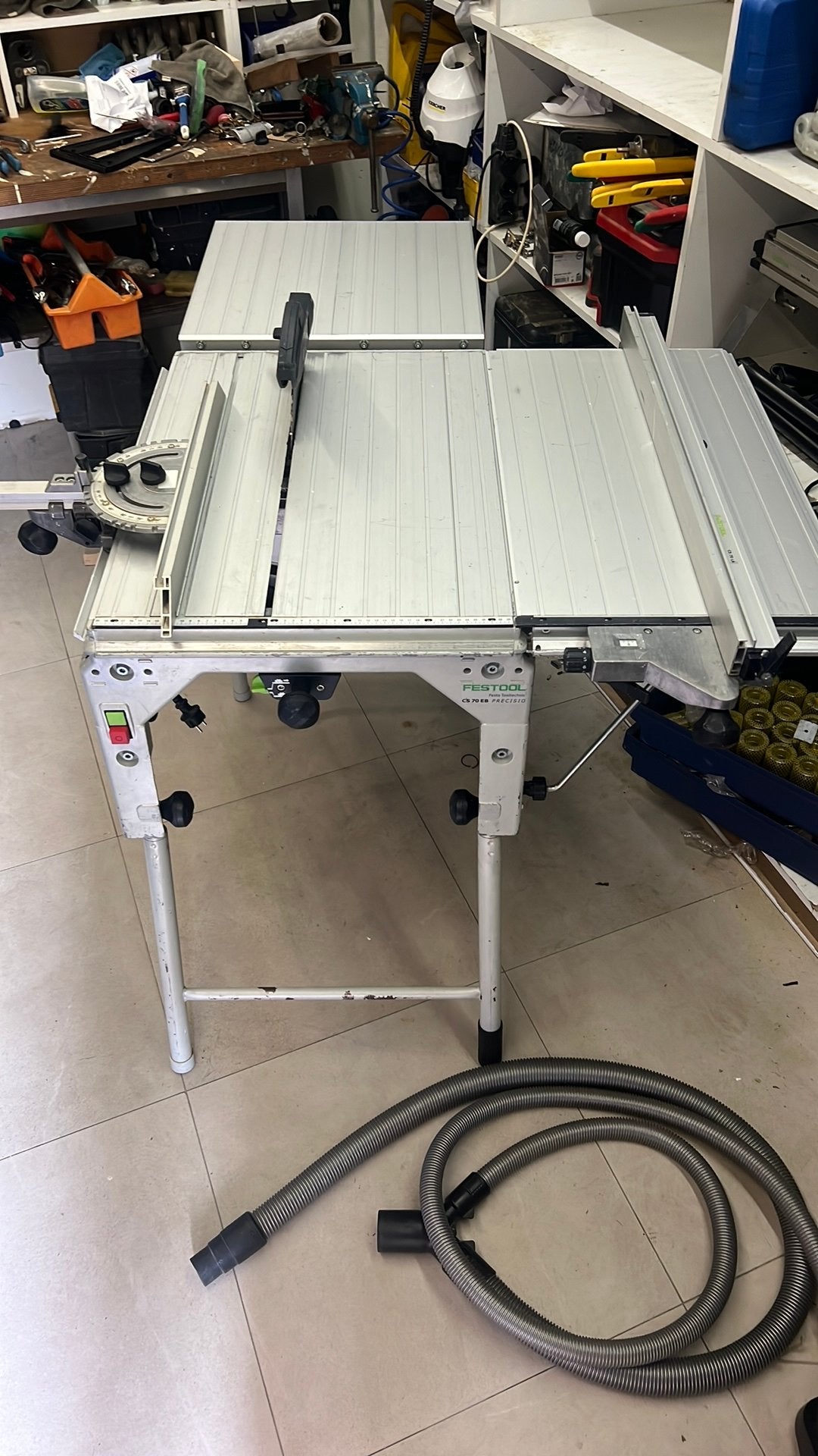 Festool cs 70 set trek-en afkortzaag PRECISIO, Ophalen of Verzenden, Zo goed als nieuw, Afkortzaag, 30 tot 70 mm