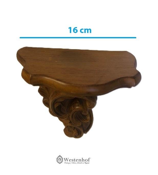 Brocante barok wandconsole klassiek / antiek - hout bruin, Verzenden, Zo goed als nieuw