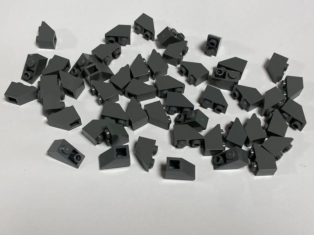 Partij 50x 2x1 omgekeerde Lego dakpan in diverse kleuren